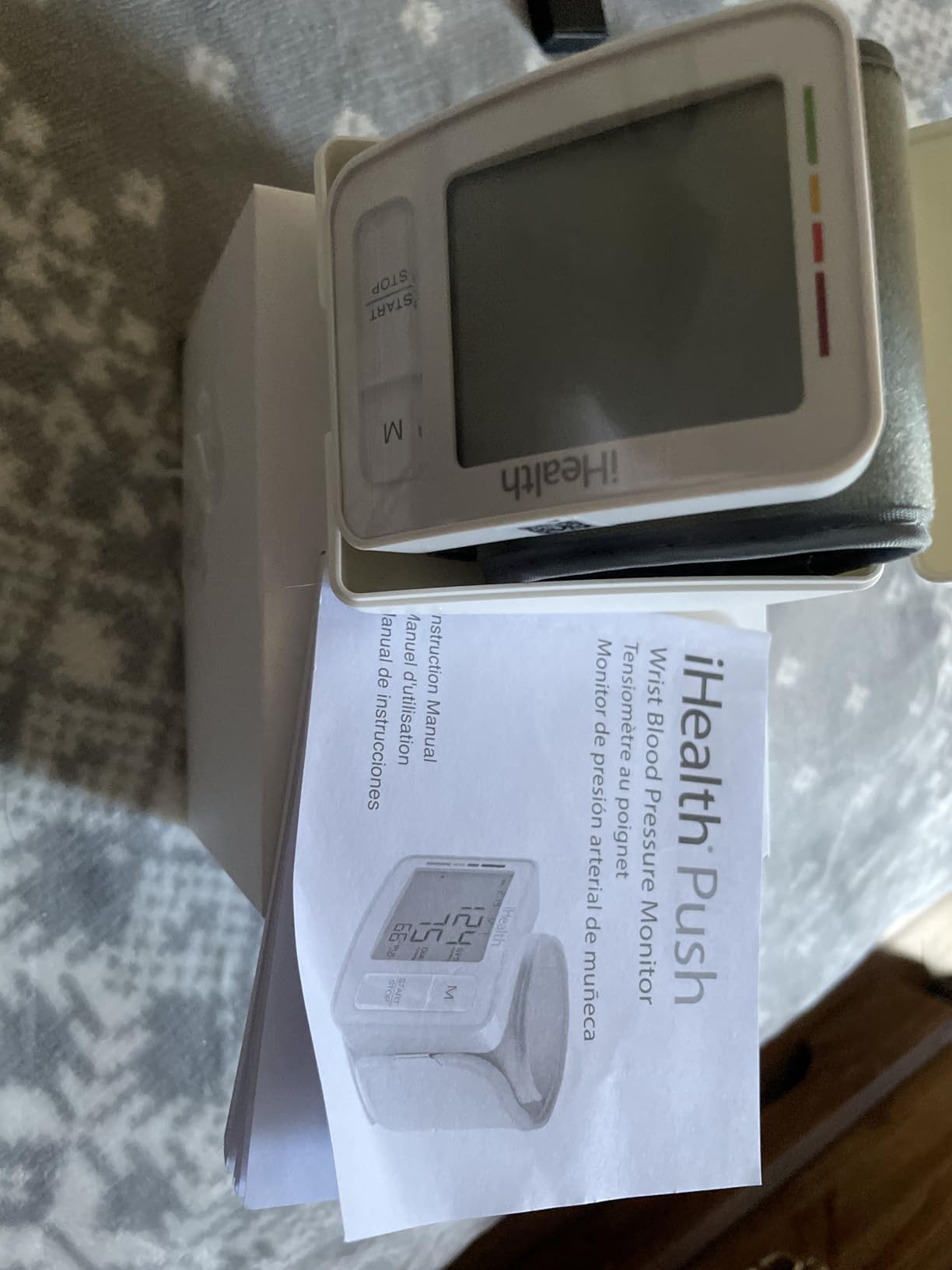 iHealth Push Wrist Blood Pressure Monitor, Bluetooth Smart BP Machine with App, Clinically Validated, Large Digital Display & Travel Case, High Accuracy for Home Use, Cuff Fits 5.5