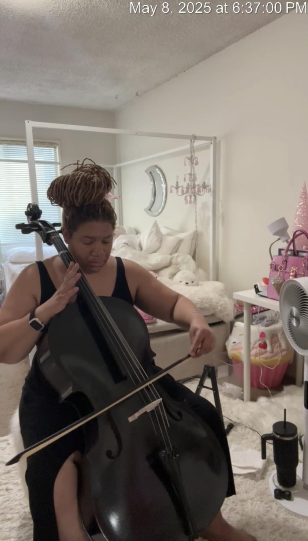 Ktaxon Full-Size Cello, Beginner Cello 4/4, Acoustic Cello Kit with Portable Bag, Bow, Bridge, Rosin, Adults & Kids String Musical Instruments(Nature) customer photo 1