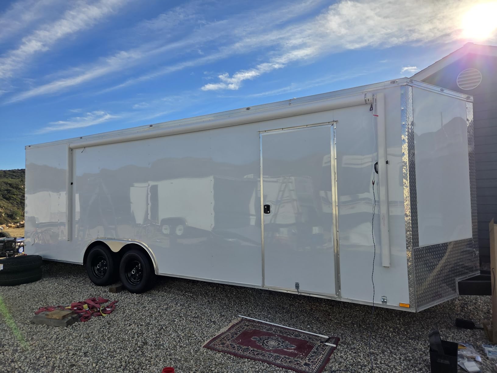YESCAMP Motorized RV Awning Complete Kit Retractable Electric Camper Awning for RV,Trailers,5th Wheel,Toy Haulers,Motohome RV Trailer Awning for Camper or Home(13Ft,Black Frame,Black Fade) customer photo 1