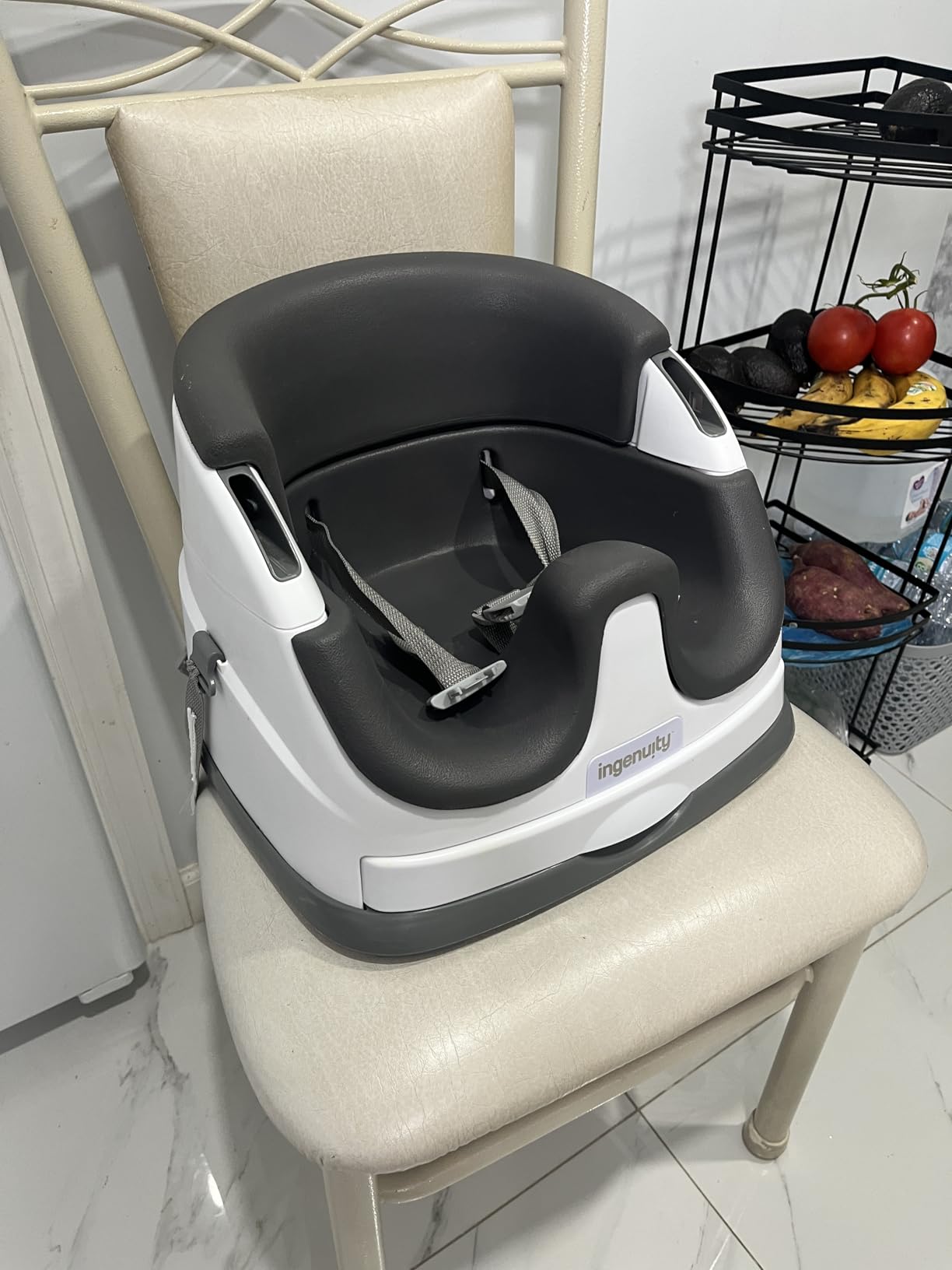 Ingenuity Baby Base 2-in-1 Booster Feeding and Floor Seat with Self-Storing Tray - Mist customer photo 2