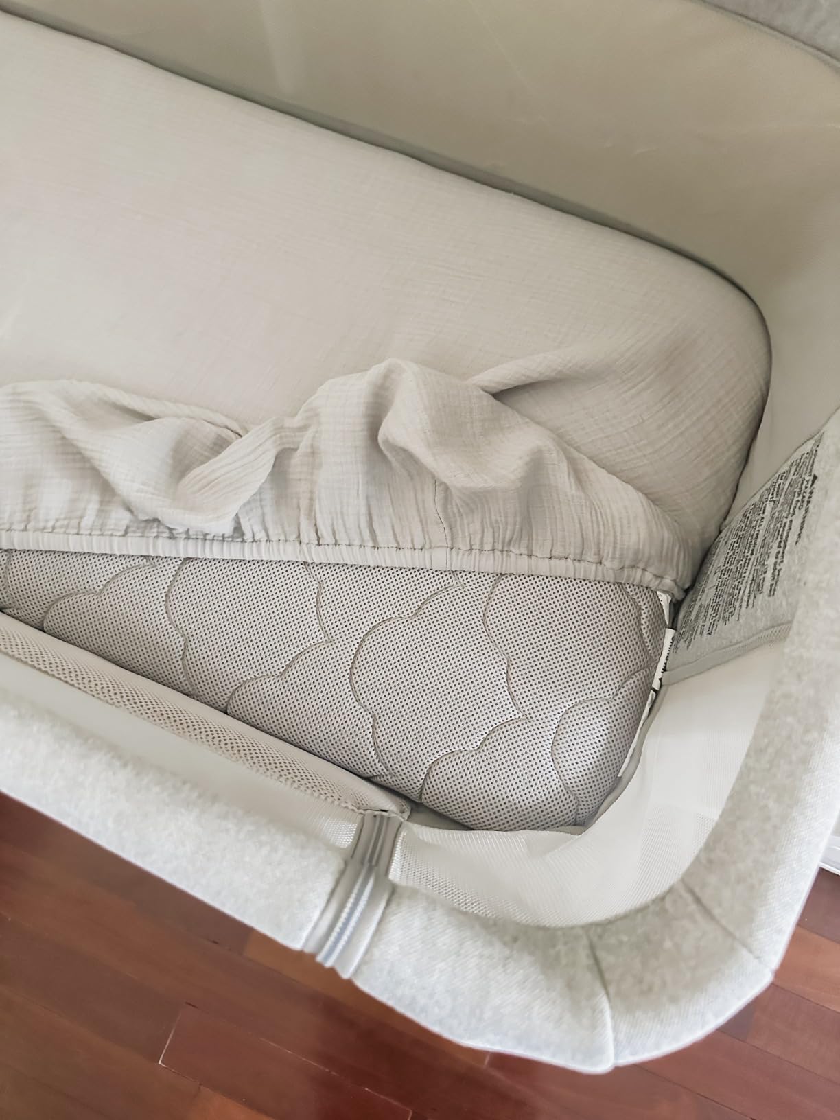 Newton Baby Bassinet & Bedside Sleeper with Mattress & Sheet - Ultra-Breathable & Completely Washable, Removable Dual-Layer Cover | Wood Frame | Adjustable Height customer photo 2