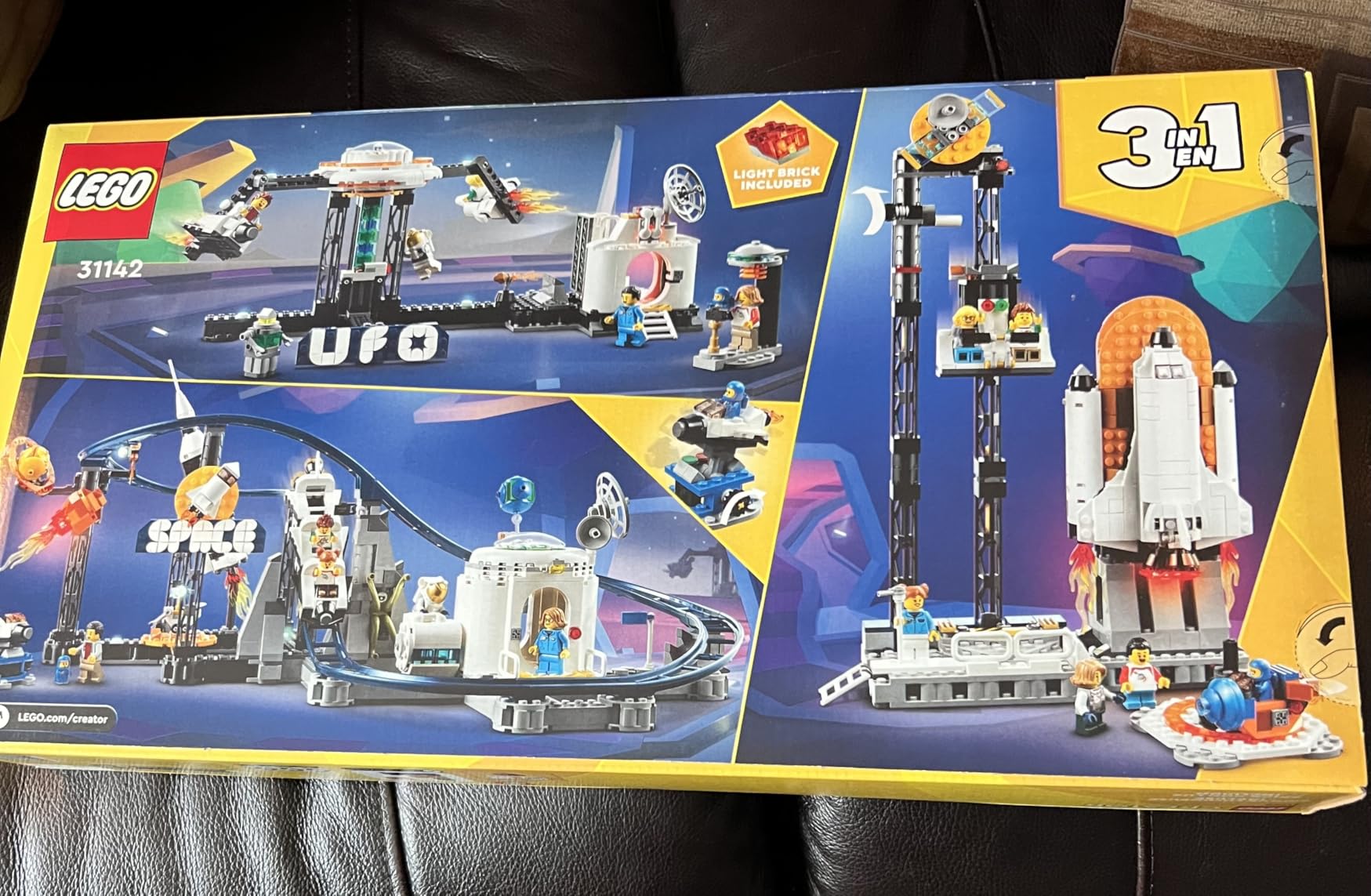 Creator 3 in 1 Space Roller Coaster Building Toy Set Featuring a Roller Coaster, Drop Tower, Carousel and 5 Minifigures, Rebuildable Amusement Park for Kids Ages 9+, 31142 customer photo 1