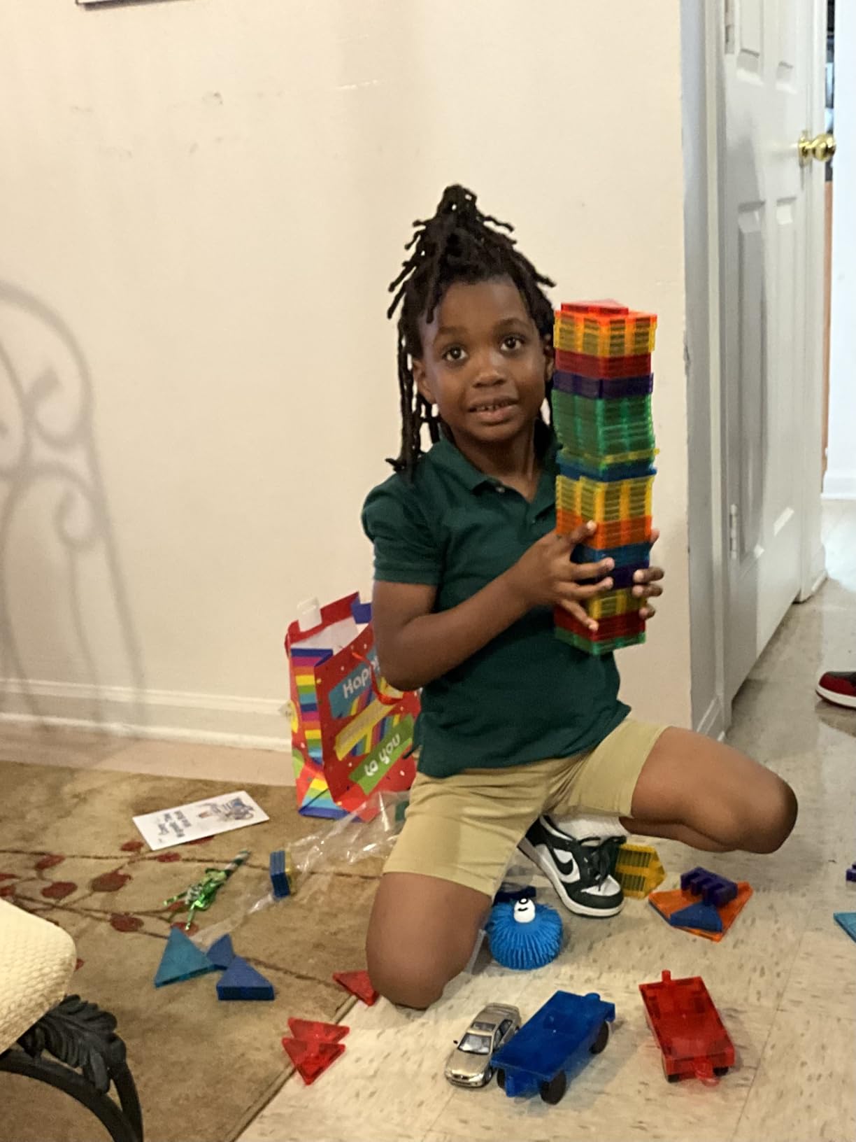 cossy 120Pcs Magnetic Tiles Magnetic 3D Building Blocks Set Educational Construction Toys for 3 4 5 6 7 8 Year Old Boy and Girl with Stronger Magnets, Educational Toys, Recreational, Conventional customer photo 2
