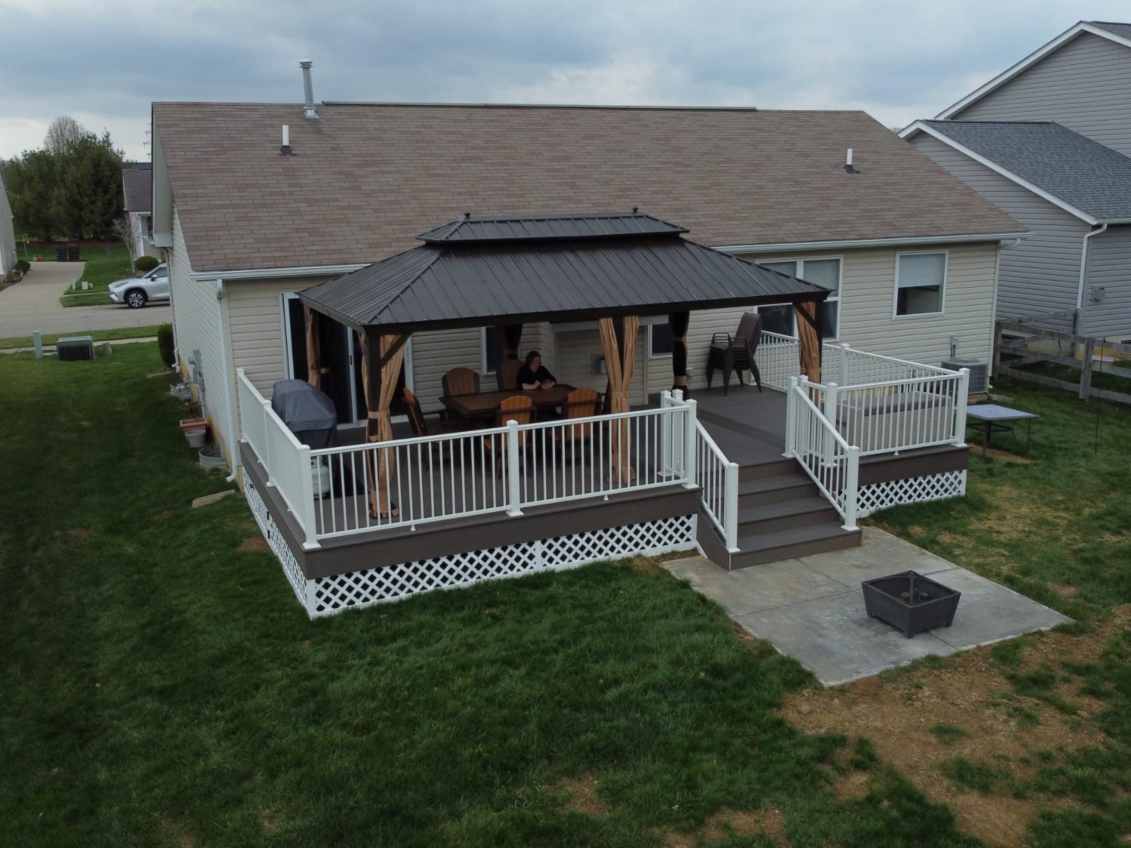 PURPLE LEAF Hardtop Gazebo 10' X 12' Metal Roof with Netting and Curtains Hard Top Backyard Patio Gazebos Permanent Canopy customer photo 1
