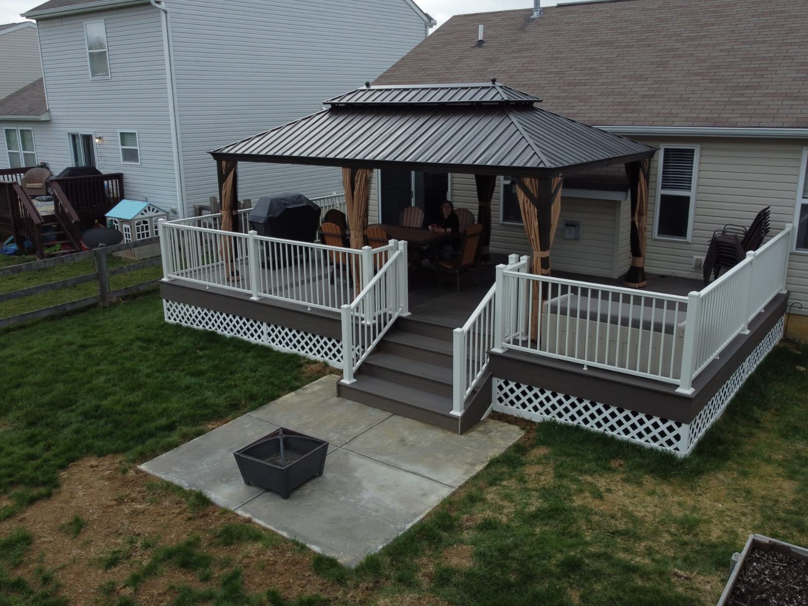 PURPLE LEAF Hardtop Gazebo 10' X 12' Metal Roof with Netting and Curtains Hard Top Backyard Patio Gazebos Permanent Canopy customer photo 2