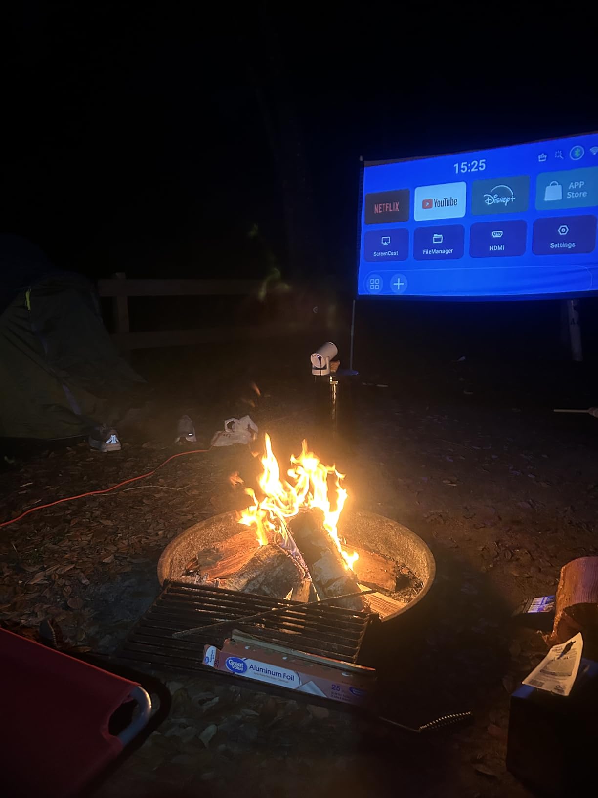 Portable Projector Screen with Stand Outdoor: Camping Projection Screen 80 inch 4K Movie Screen for Home Backyard Indoor 16:9 HD Night customer photo 1