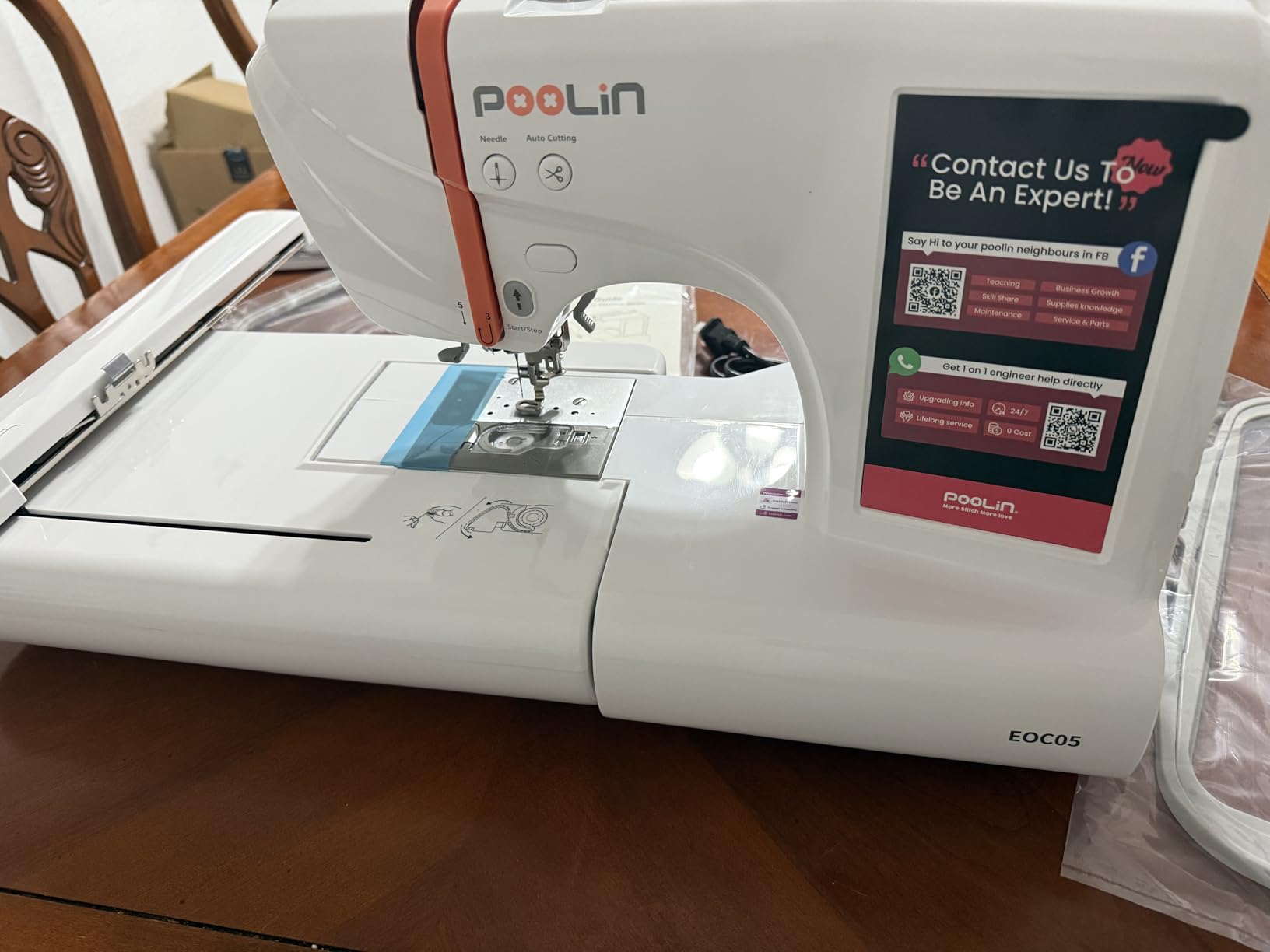 PooLin EOC05 Embroidery Machine for Beginners, Large 7