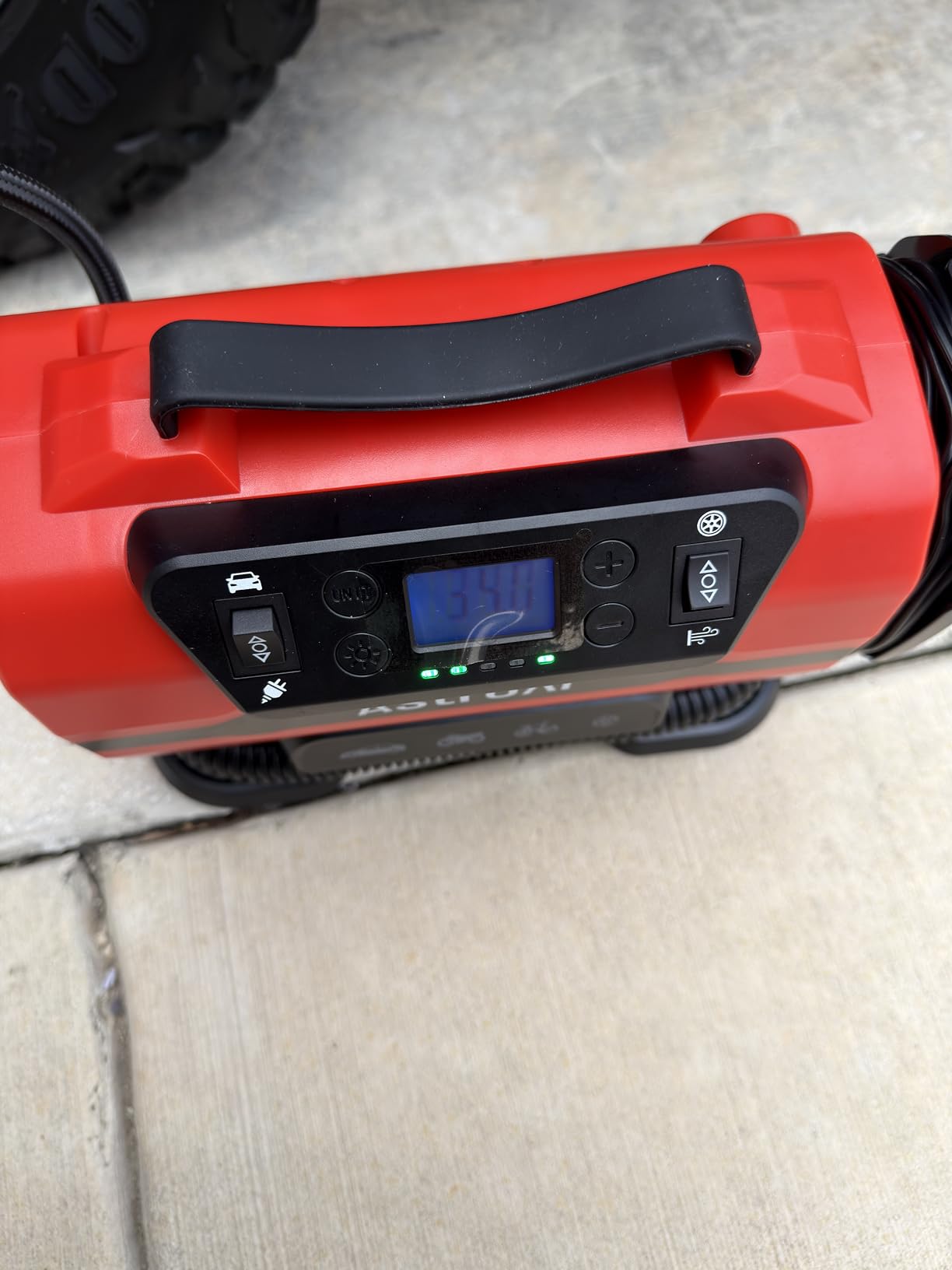 AstroAI Tire Inflator Portable Air Compressor Pump 150PSI 12V DC/110V AC with Dual Metal Motors&LED Light, Automotive Car Accessories&Two Modes for Car, Bicycle Tires and Air Mattresses, Yellow customer photo 2