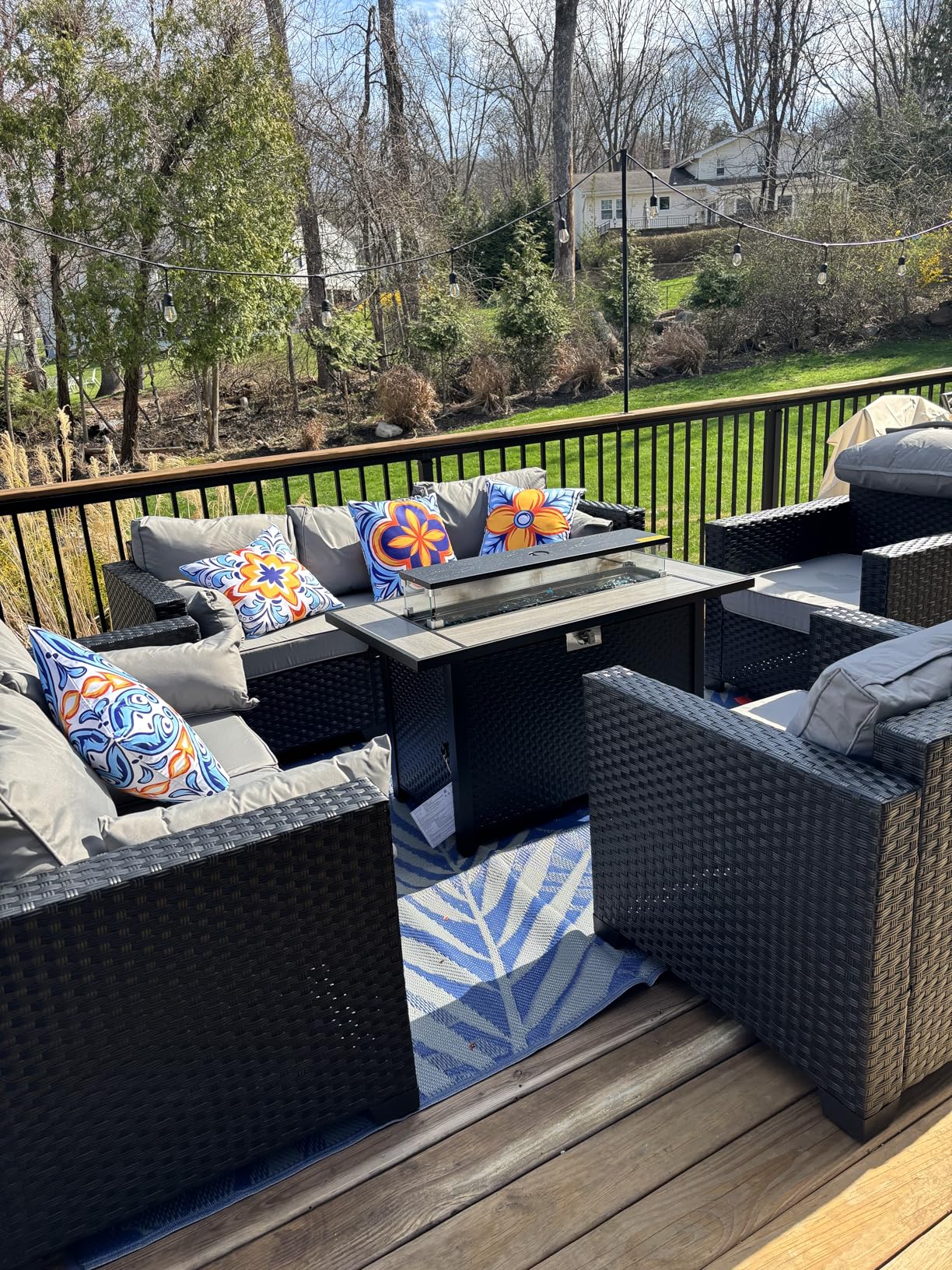 Rattaner 6 Pcs Outdoor Furniture Sets Patio Furniture Set with 45