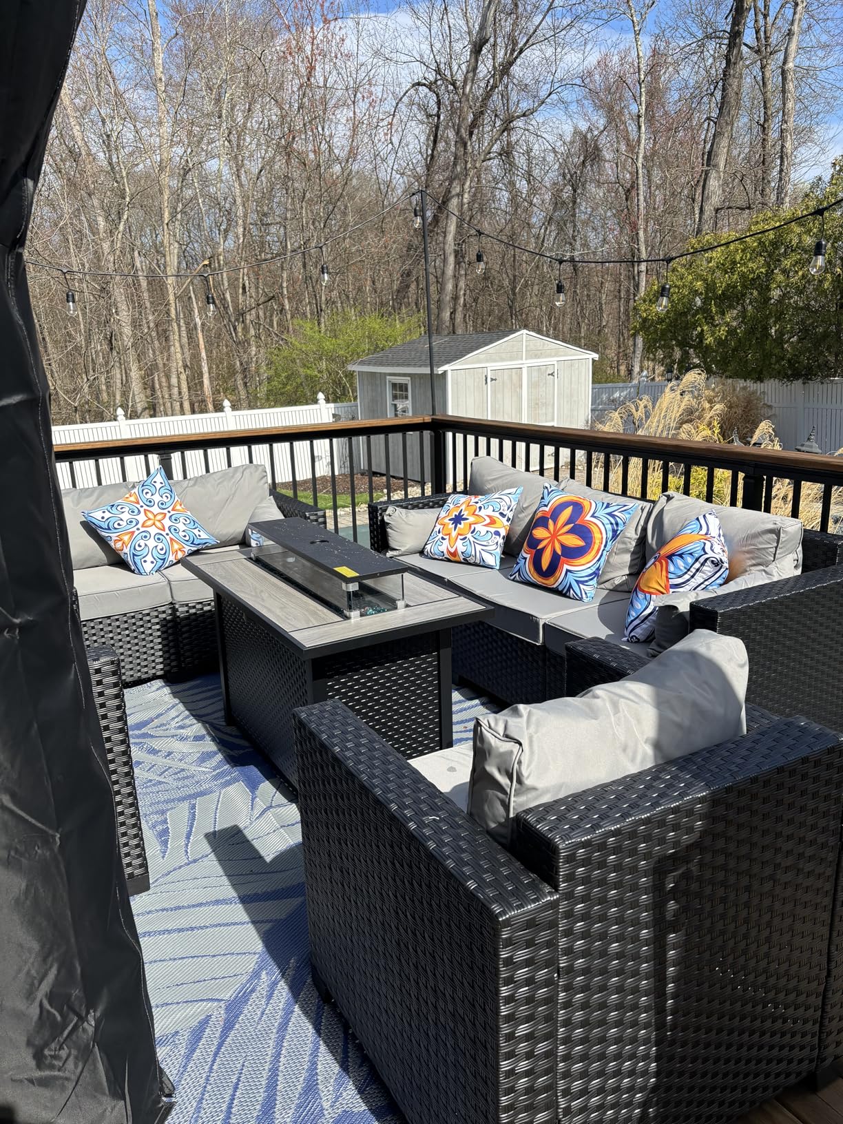 Rattaner 6 Pcs Outdoor Furniture Sets Patio Furniture Set with 45