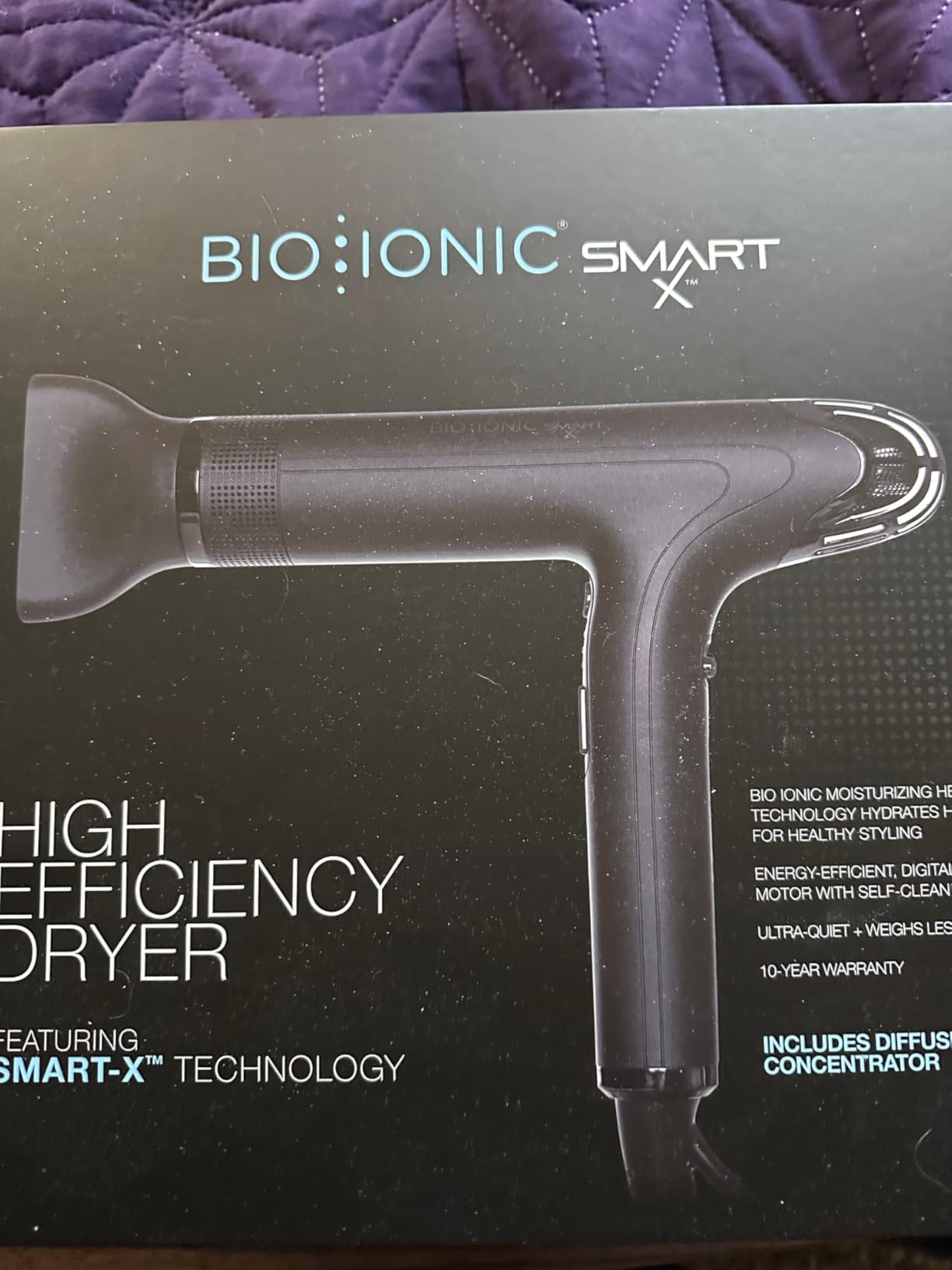 Bio Ionic Smart-X Hair Dryer with Diffuser, High-Efficiency Blow Dryer with 3 Heat & 3 Speed Settings, Diffuser Hair Dryer Gently Dries, Defines & Reduces Frizz, Self Cleaning Function customer photo 1