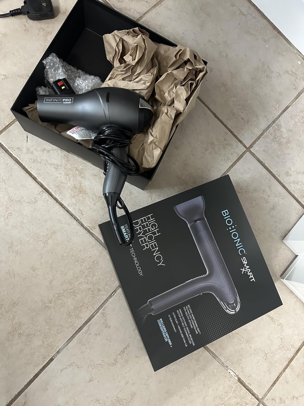 Bio Ionic Smart-X Hair Dryer with Diffuser, High-Efficiency Blow Dryer with 3 Heat & 3 Speed Settings, Diffuser Hair Dryer Gently Dries, Defines & Reduces Frizz, Self Cleaning Function customer photo 2