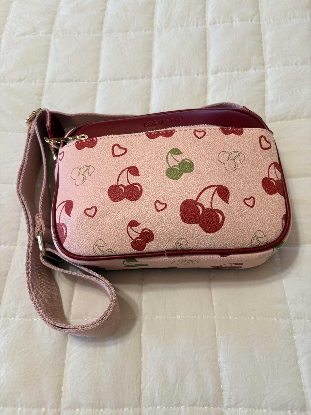 BOSTANTEN Quilted Crossbody Bags for Women Vegan Leather Purses Shoulder Handbags with Wide Strap customer photo 1