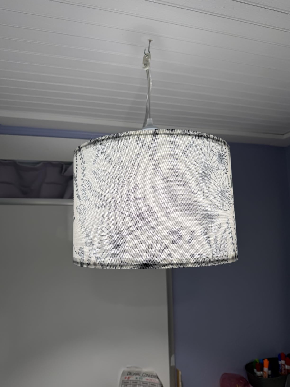2 Pack Plug in Pendant Light, Hanging Light with 15Ft Clear Cord, On/Off Switch, Beige Linen Fabric Lamp Shade, Hanging Light Fixture for Bedroom, Kitchen, Living Room, Dining Table customer photo 2