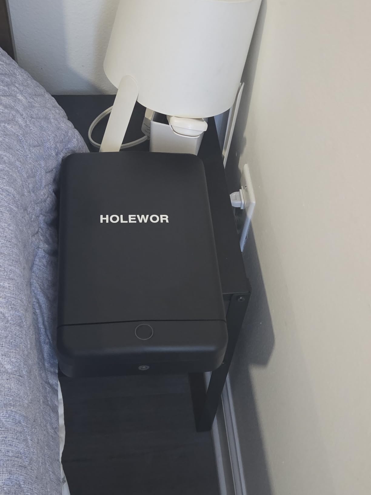 HOLEWOR Gun Safe Small Pistol Safe Biometric Gun Lock Box for Handgun, Fingerprint Quick Access Portable Pistol Case for Car Travel Nightstand Bedside customer photo 1
