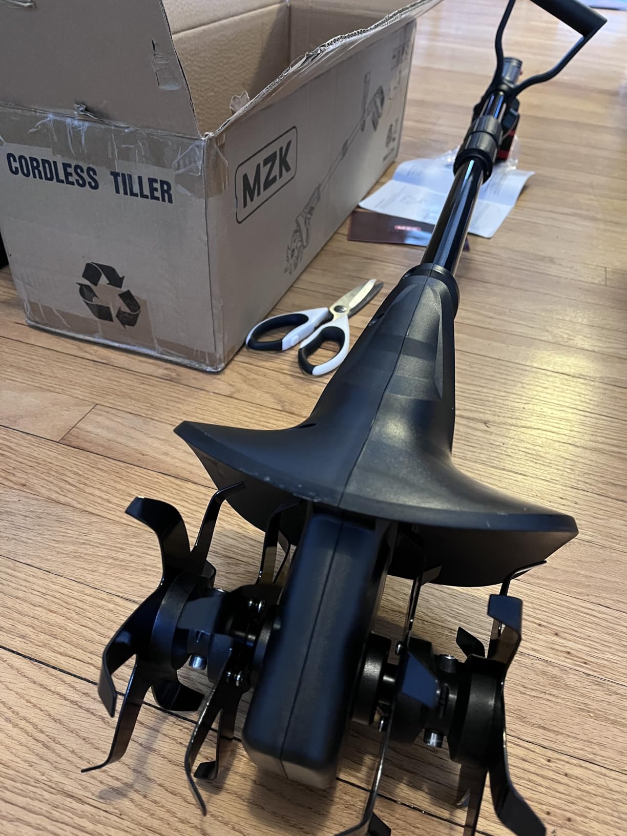 MZK 20V Cordless Tiller Cultivator with Steel Tines, 8-inch Wide Battery Powered Garden Cultivator, 360RPM Electric Tiller for Lawn/Gardening/Soil Cultivation (2 * 2AH Battery&Charger Included),TC08D01 customer photo 1