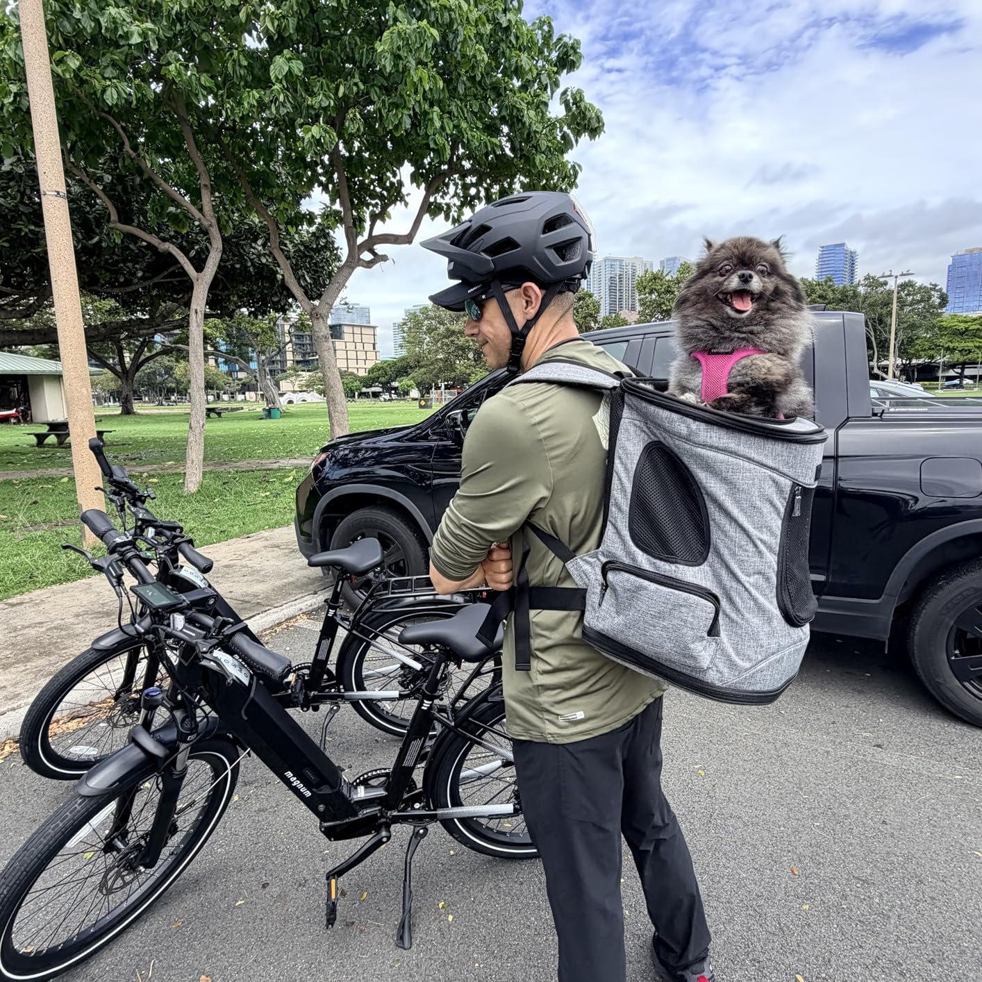 Petsfit Pet Backpack Carrier with Upgrade Waist Cushion Design to Better Fit The Waist, Suitable for Small and Medium Dogs Cats, and Rabbits up to 18 Pounds customer photo 2