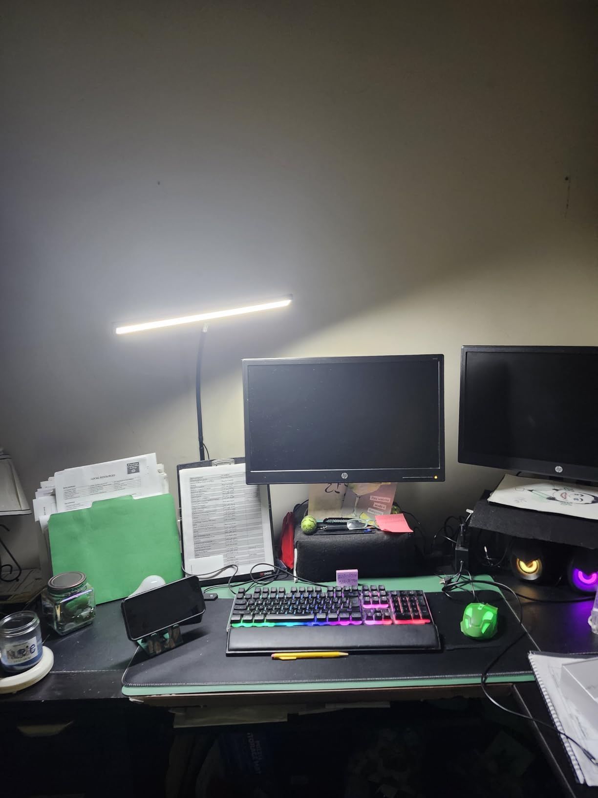 Airlonv LED Desk Lamp for Office Home, Eye-Caring Desk Light with Stepless Dimming Adjustable Flexible Gooseneck, 10W USB Adapter Desk Lamp with Clamp for Reading, Study, Workbench (Black) customer photo 2