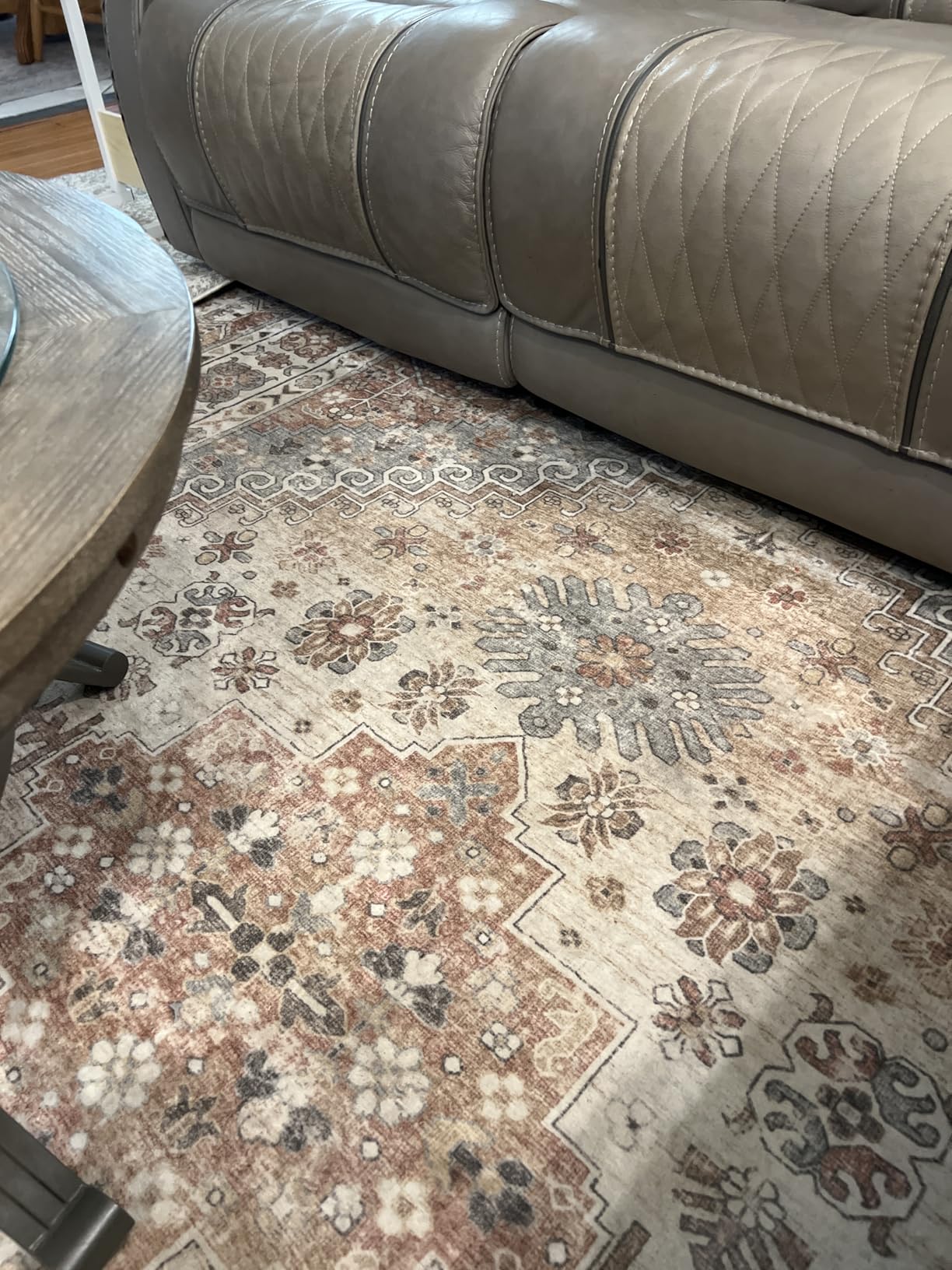 zesthome 8x10 Area Rugs for Living Room,Non-Slip Backing Washable Rugs,Vintage Large Area Rug，Stain Resistant Home Decor Rug (Orange,8'x10') customer photo 1