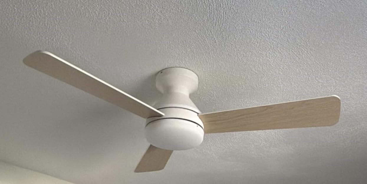 Amico Ceiling Fans with Lights, 42 inch Low Profile Ceiling fan with Light and Remote Control, Flush Mount, Reversible, 3CCT, Dimmable, Noiseless, Black Ceiling Fan for Bedroom, Indoor/Outdoor Use customer photo 1