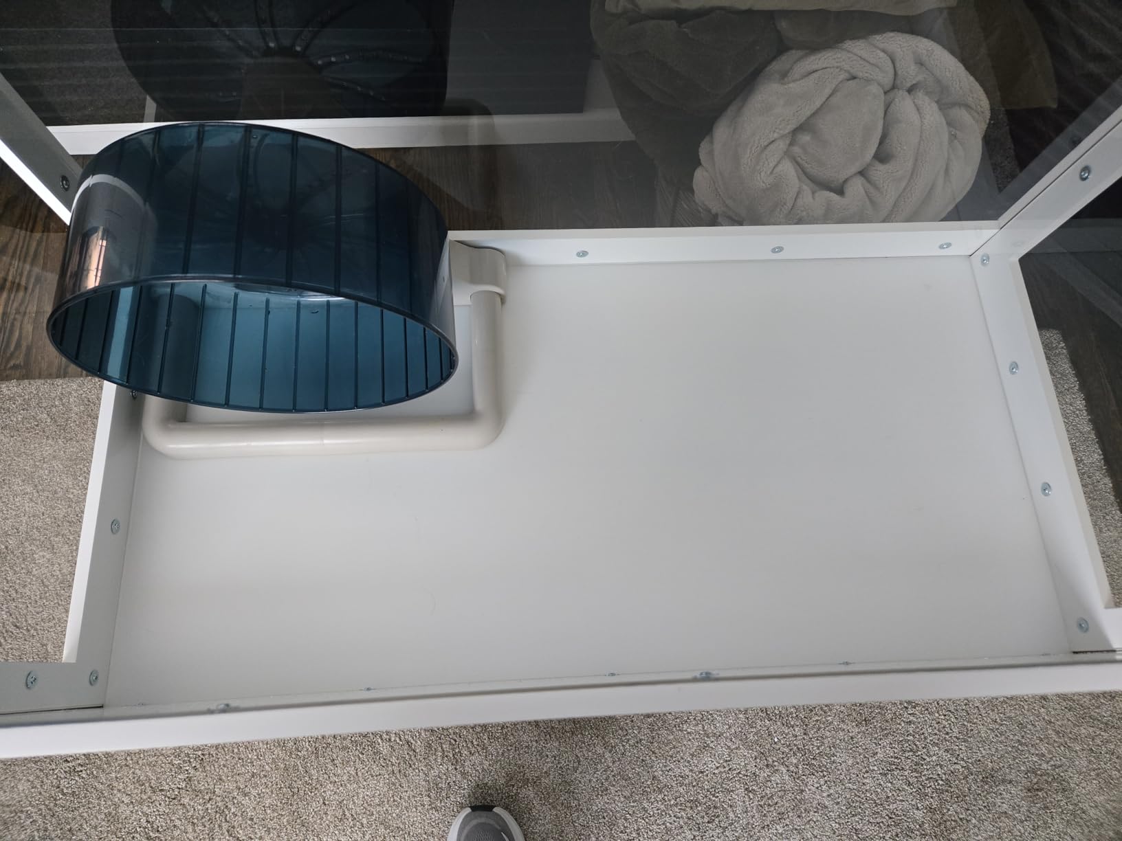 GDLF Hamster Cage with Storage Cabinet Small Animal Cage, Easy View Acrylic Panels, Large Habitat for Hedgehog Gerbil & Rat 39.5