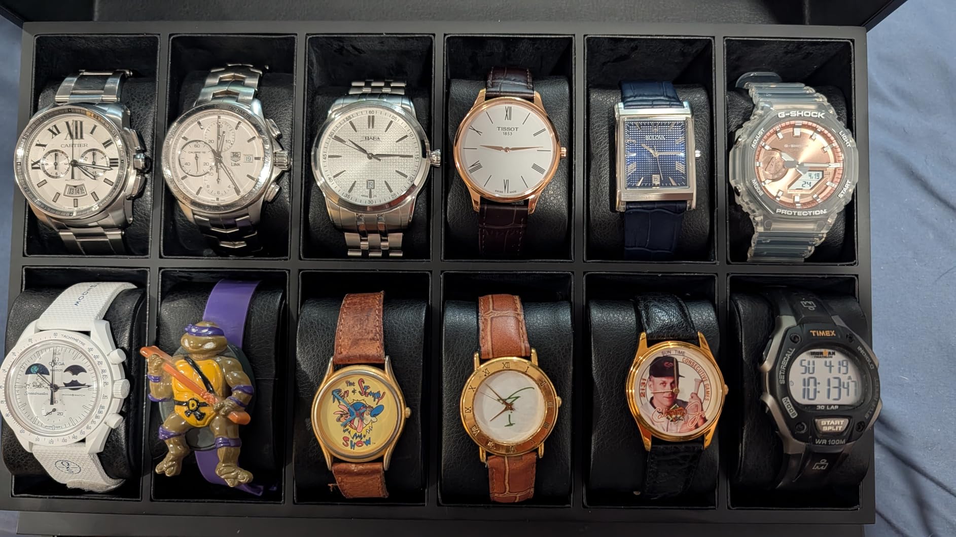 High End Watch Box for Men, 12 Slot Wooden Watch Case With Drawer, Watch Display Box with Glass Lid, 2-Layer Watch Holder customer photo 1