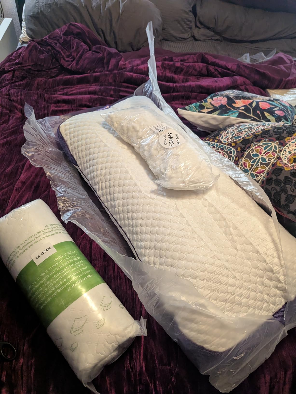 HOMELAB Adjustable Shredded Memory Foam Body Pillow, Cooling Long Pillow with Washable Cover, Full Support for Side Sleepers, Back, Hip & Leg Comfort, 1 Pack 20