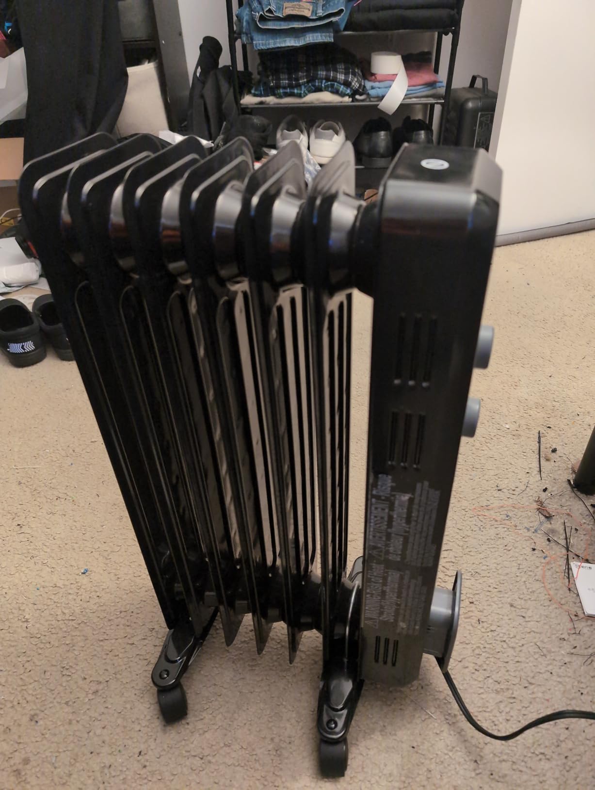 Joy Pebble Oil Filled Radiator Heater, Portable Electric Heater, 1S Rapid Heat, 3-Level Adjust, Tip-over&Overheat Protection, Portable Space Heater with 4 Wheels and Handle, 1200W Oil Heaters for Home customer photo 1