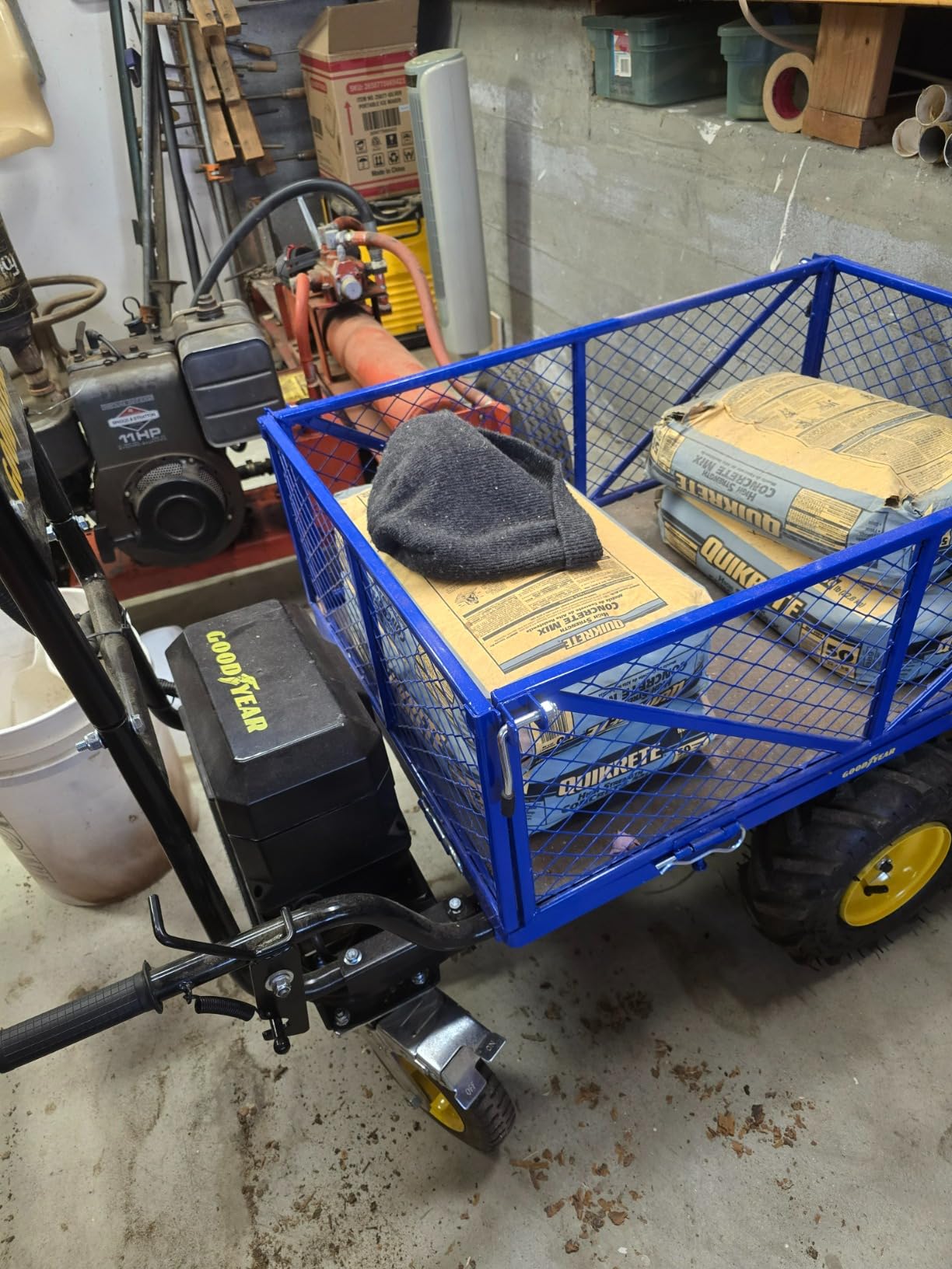 Goodyear Utility Service Cart Power Wagon Wheelbarrow Electric 48V DC Li-Ion Powered 660Lbs Load and 1000Lbs+ Hauling Capacity Farm and Garden All Purpose Modular Cargo Bed customer photo 1