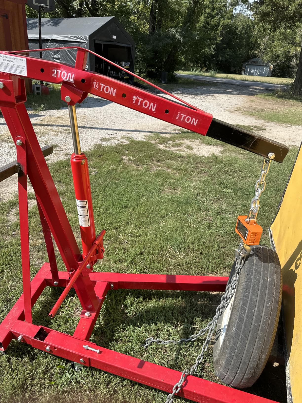 TUFFIOM 2 Ton Folding Hydraulic Engine Crane with Telescopic Boom and Outriggers and Hook, 4400 lbs Engine Hoist Workshop Crane customer photo 2