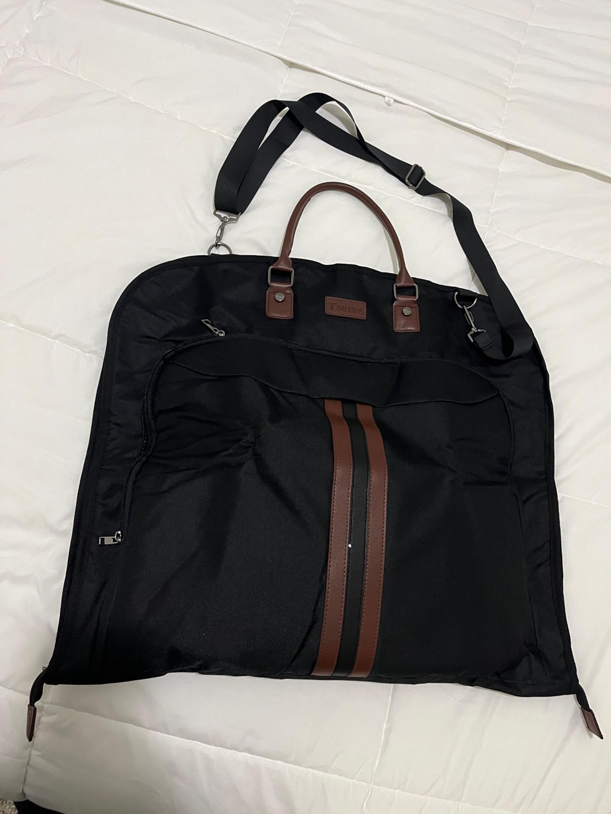 BALEINE Travel Garment Bag, Travel Suit Bag for Men, 42'' Waterproof Carry on Garment Bag for Hanging Clothes, Garment Duffel Bag for Travel Business (Black) customer photo 1