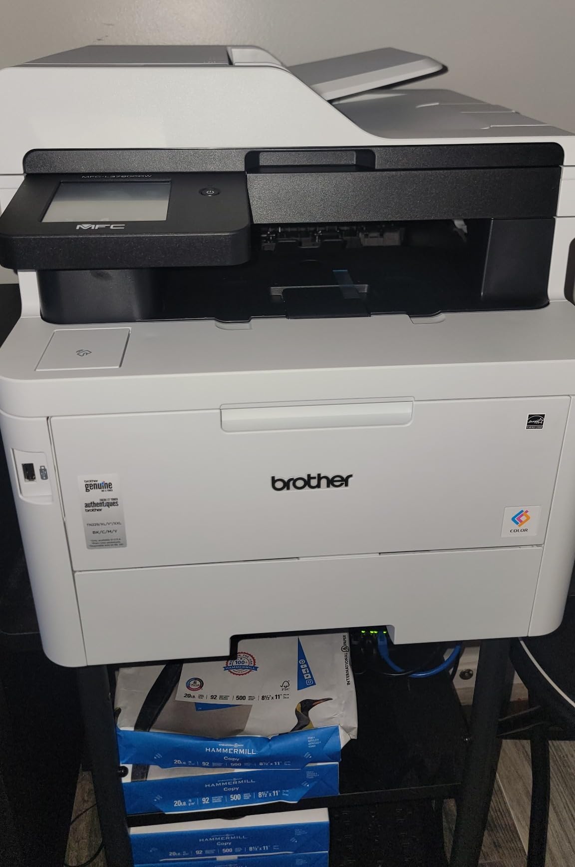Brother MFC-L3780CDW Wireless Digital Color All-in-One Printer with Laser Quality Output, Single Pass Duplex Copy and Scan customer photo 1