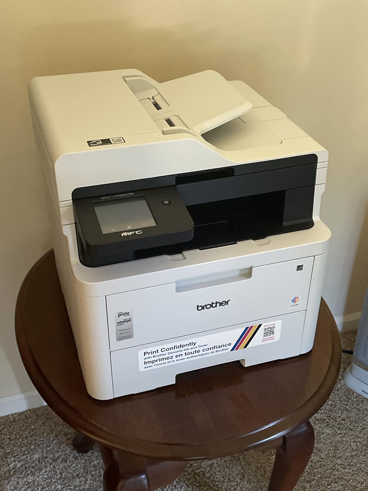 Brother MFC-L3720CDW Wireless Color Laser Printer with Scanner, Copier and Fax, Auto Duplex and 250-Sheet Capacity customer photo 1