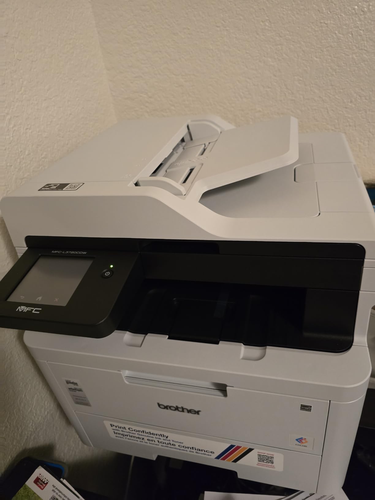 Brother MFC-L3720CDW Wireless Color Laser Printer with Scanner, Copier and Fax, Auto Duplex and 250-Sheet Capacity customer photo 2