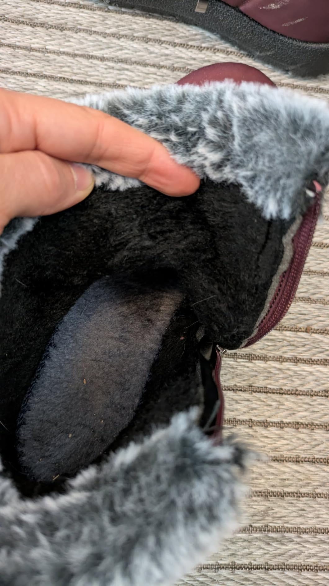 SHIBEVER Women Winter Snow Boots: Black Waterproof Walking Booties Non Slip Fur Lined Warm Outdoor Ankle Short Boot customer photo 2