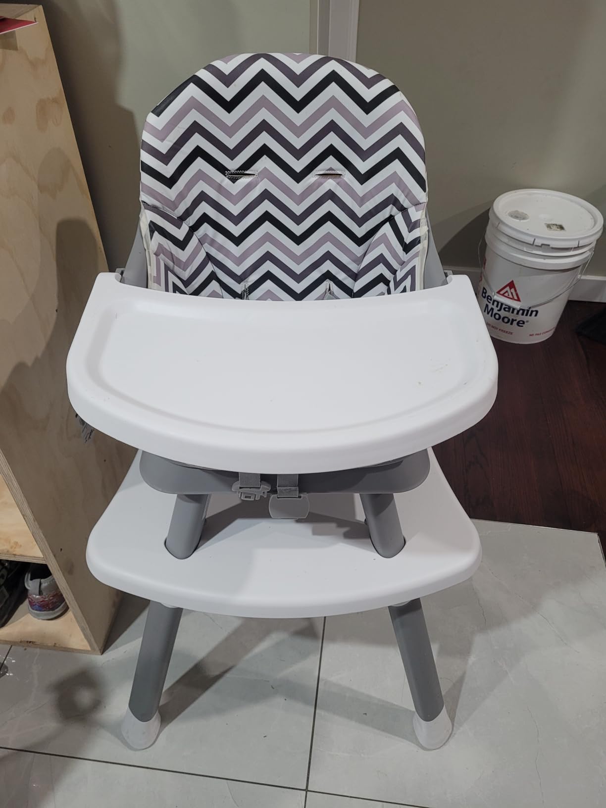 Kinder King 8 in 1 Baby High Chair, Coverts to Dining Booster Seat/Kids Table & Chair Set/Toddler Building Block Table/Kids Stool, Removable Tray & Double Seat Cover, Easy to Wipe, Grey & Pink customer photo 1