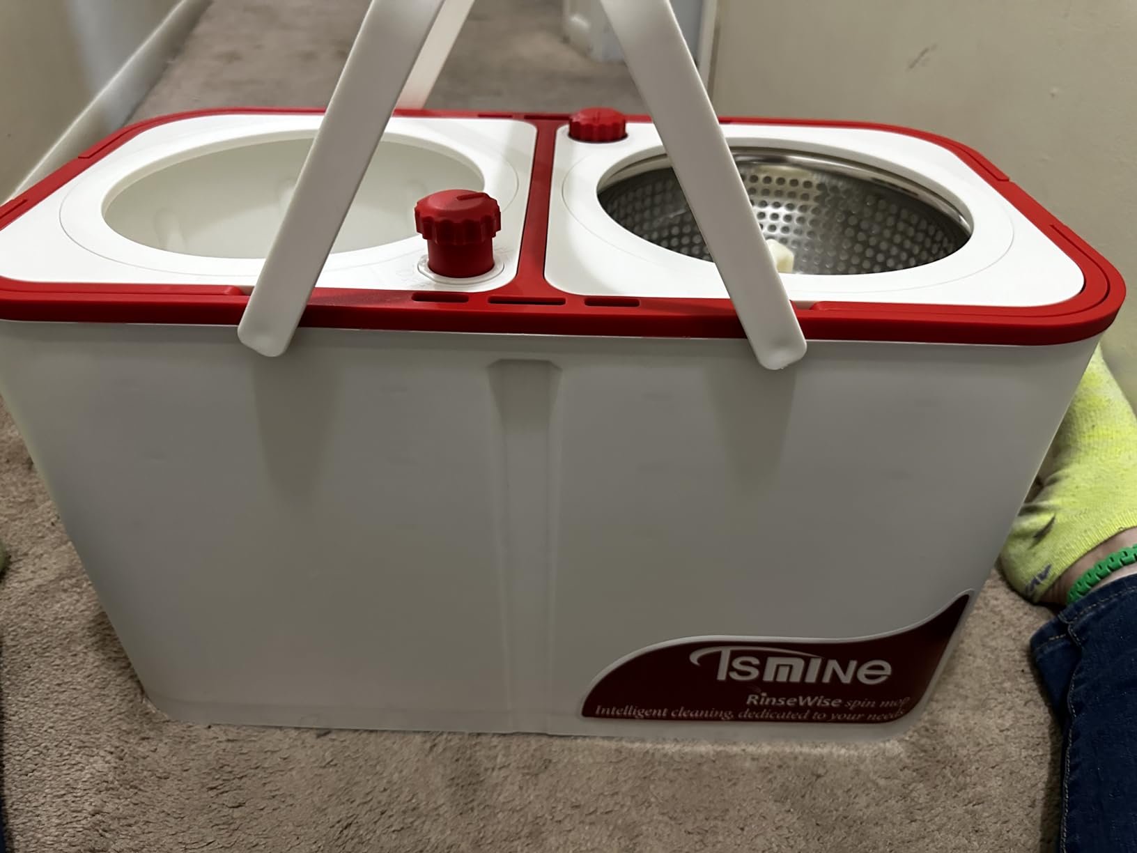 Spin Mop for Large Homes & Big Floor Cleaning, Clean & Dirty Water Separation Mop Bucket for Family & Pet Homes,4-Chamber System, Glide Wheels, Safe for Hardwood & Tile, Adjustable Handle, 6 Mop Heads customer photo 1