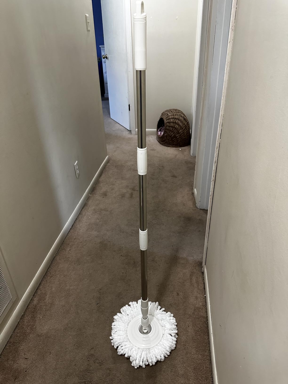 Spin Mop for Large Homes & Big Floor Cleaning, Clean & Dirty Water Separation Mop Bucket for Family & Pet Homes,4-Chamber System, Glide Wheels, Safe for Hardwood & Tile, Adjustable Handle, 6 Mop Heads customer photo 2