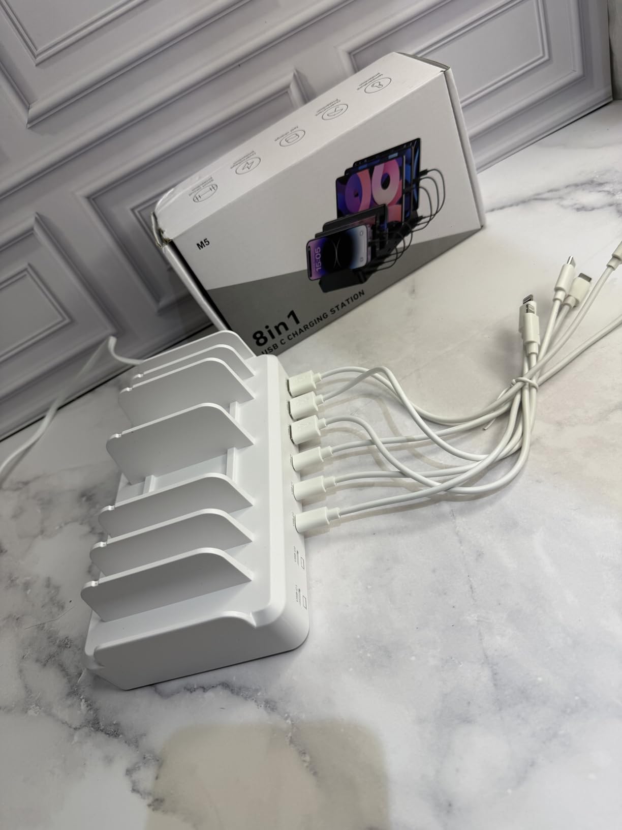300W Charging Station for Multiple Devices, 8 Port Multi USB C Fast Charger Station Dock for MacBook iPhone 17/16/15/14/13/12 Samsung Pixel Series iPad, Black customer photo 1