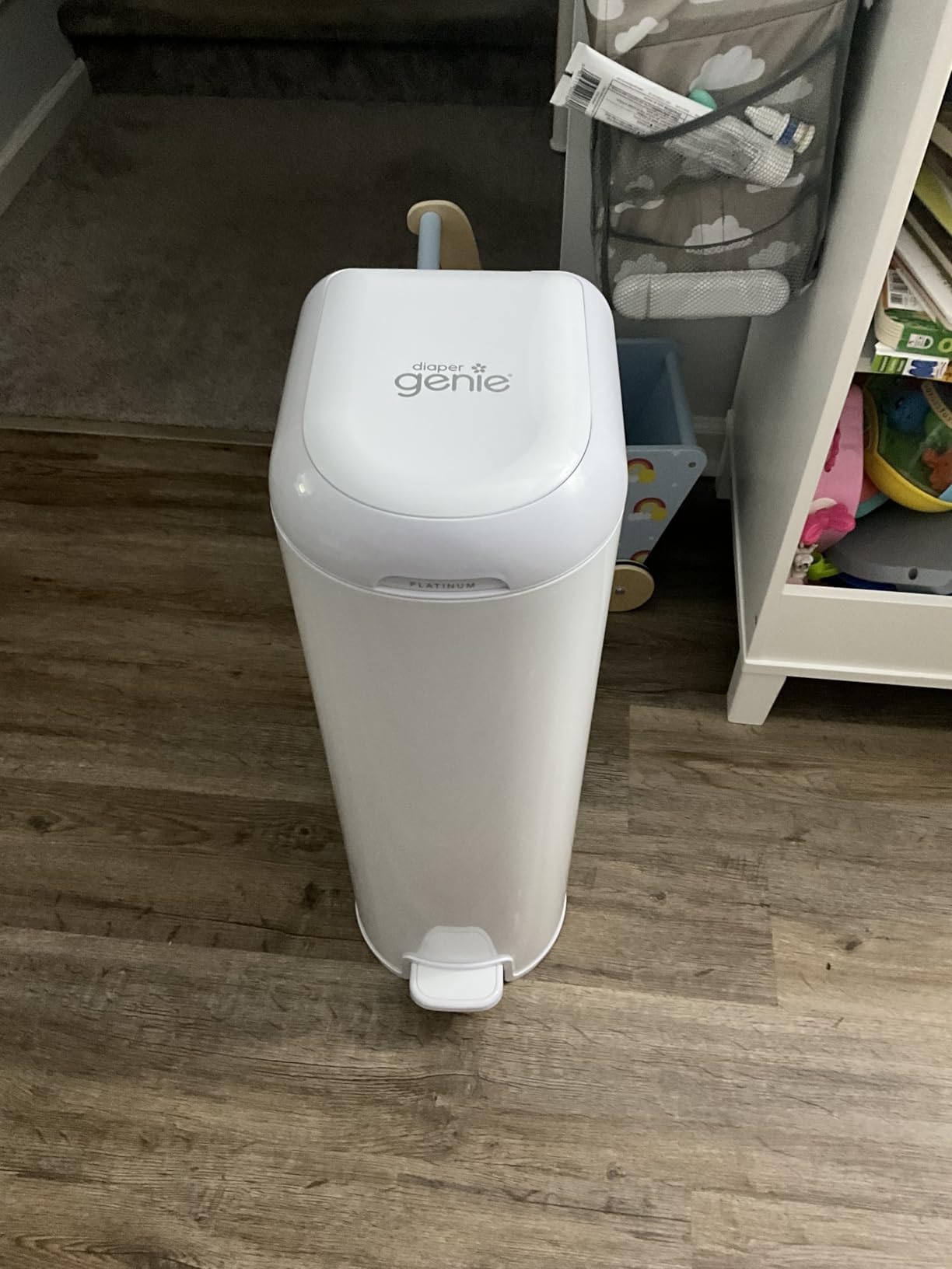 Diaper Genie Platinum Pail (Lily White) - Stainless Steel with Easy Roll Refill customer photo 2