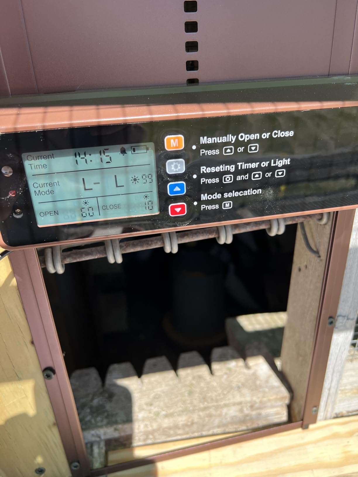 Automatic Chicken Coop Door Solar Powered, LCD Display Automatic Chicken Door with Timer & Light Sensor, Aluminum Alloy Chicken Door with Remote Control & 4 Modes customer photo 1