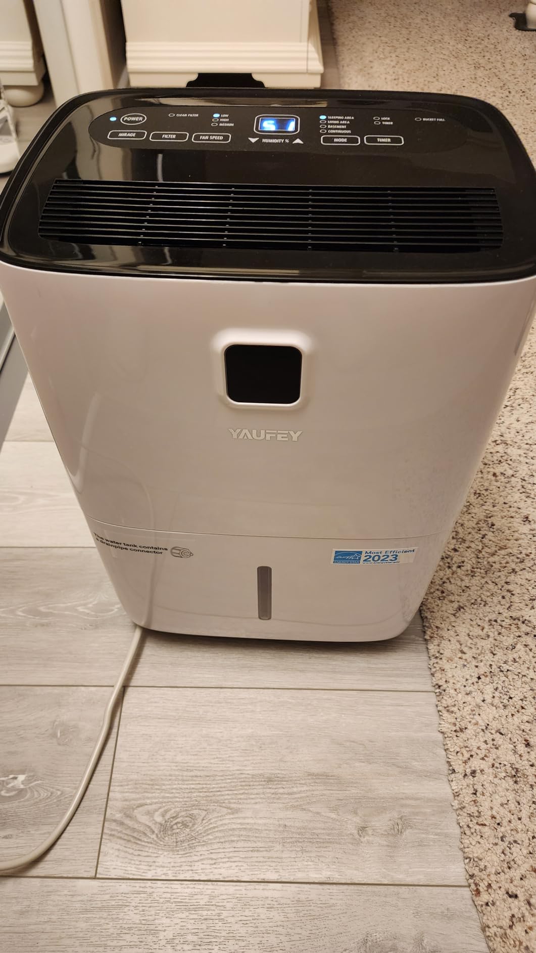 Yaufey 5000 Sq. Ft. Energy Star Certified Dehumidifier, Max 80 Pints Dehumidifier for Basement with Drain Hose, Smart Compressor with Intelligent Humidity Control customer photo 1