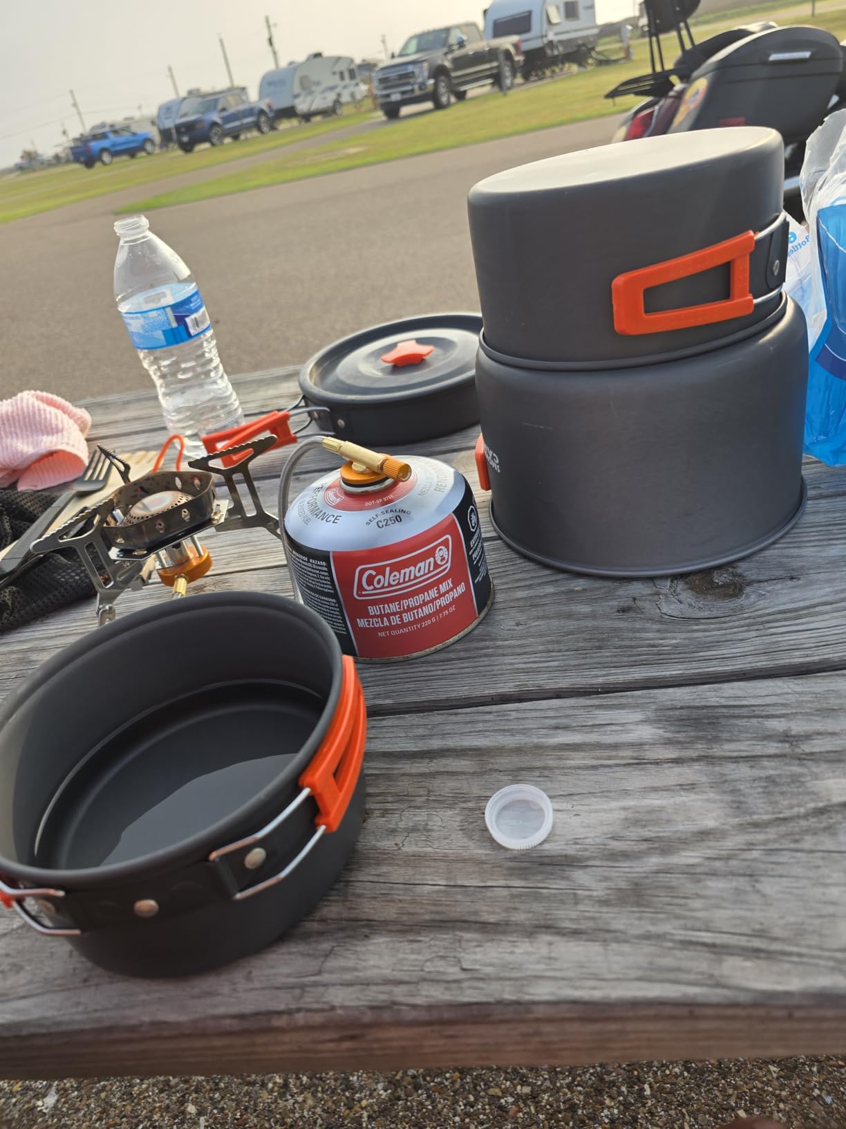 Smokey Camp Camping Cookware Mess Kit Set with Stove - Backpacking Camping Pots and Pans Set, All in One Non-Stick Camping Cooking Set, Portable Stove, Hiking, Picnic, Outdoor & Camping Cookware Set customer photo 2
