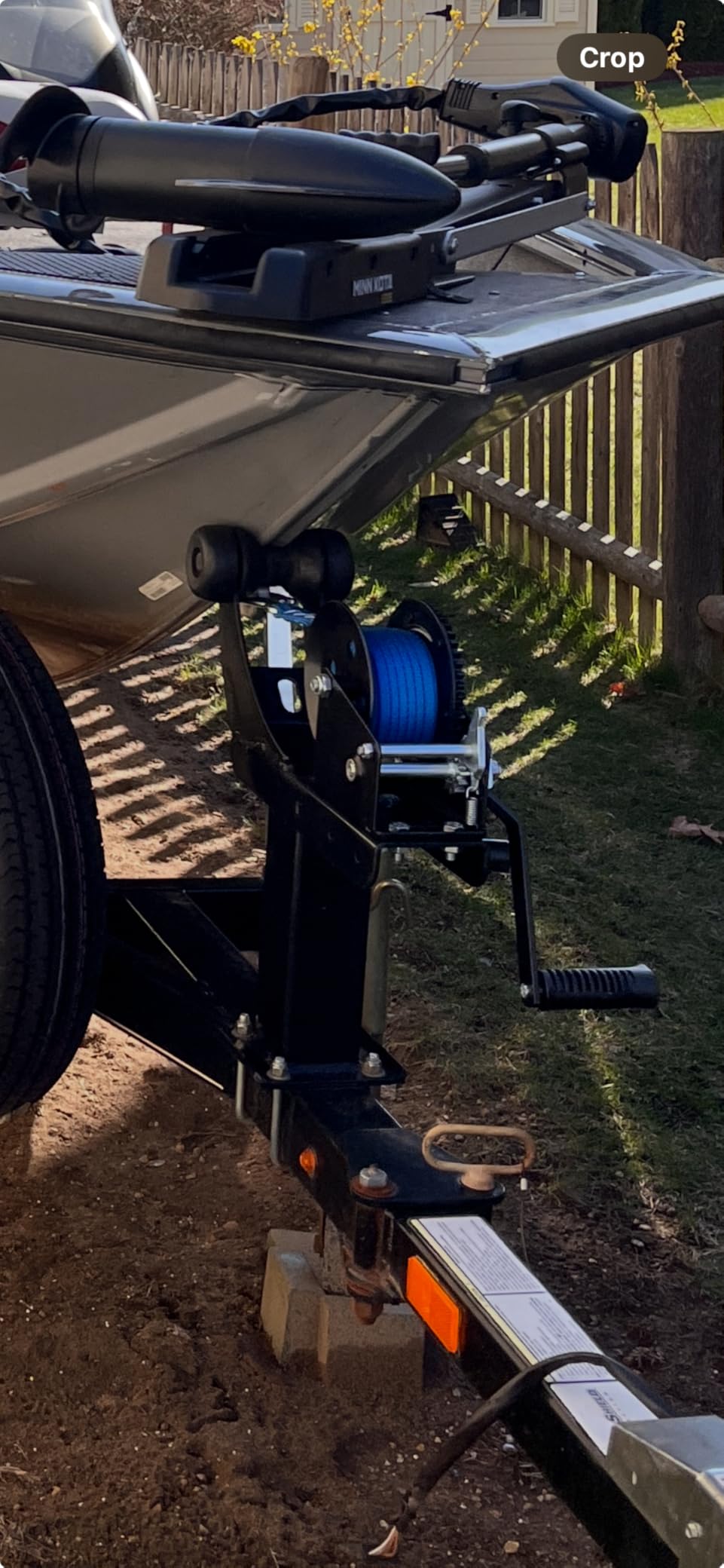 3500lbs Heavy Duty Boat Trailer Winch with 32FT Strap，2-Way Ratchet 4:1/8:1 Gear Trailer Winch，Portable Hand Crank Winch for Boat, Truck, Trailer, RV, ATV, Jet Ski customer photo 1