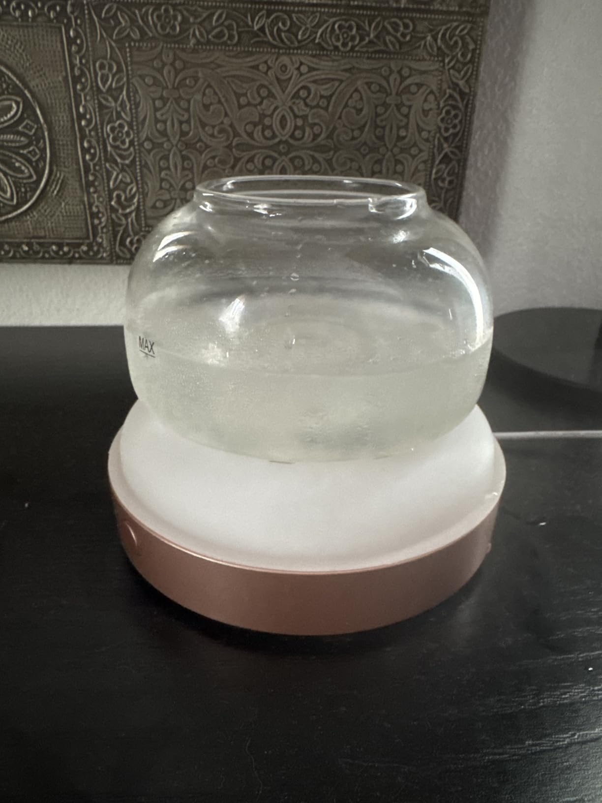 200ml Glass Reservoir Essential Oil Diffuser with Glass Dome Ultrasonic Aromatherapy Diffuser with Four Timer Colorful Light Auto-Off for Home Office Bedroom customer photo 1