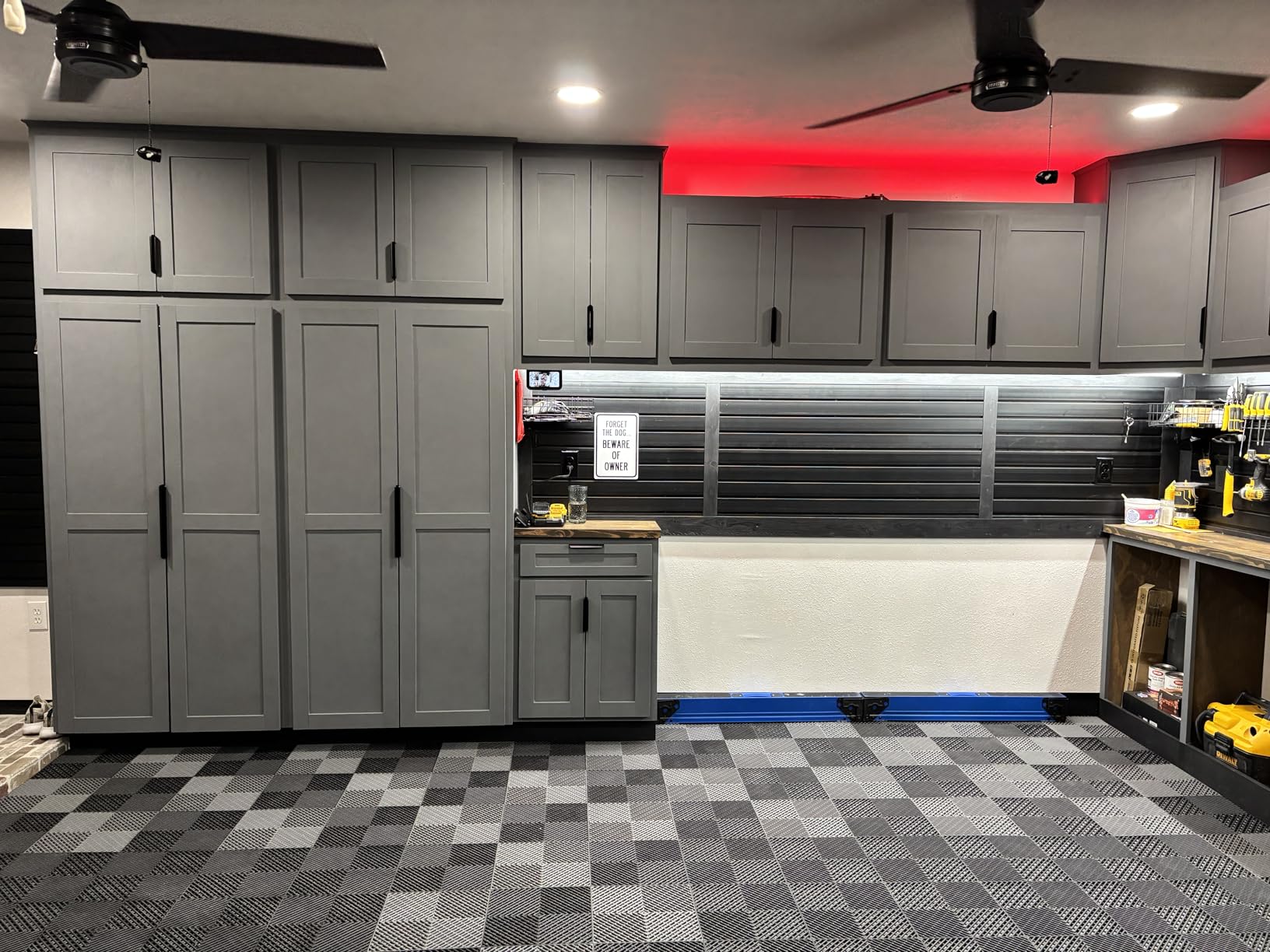 FRAYSCENT Slat Wall Paneling Garage Slat Wall Storage Systems Slatwall Panels Power Tool Organizer Wall Mount, PVC Garage Storage & Organization Products Slate Board (Black, 4ft x 8ft) customer photo 1