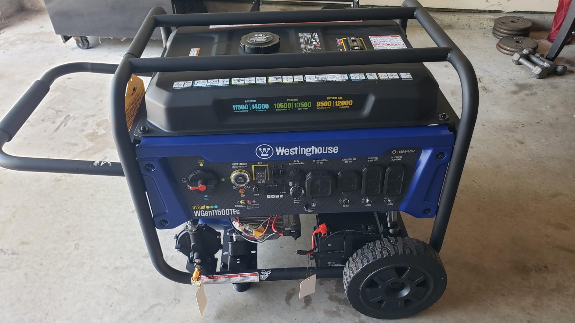 Westinghouse 14500 Peak Watt Tri-Fuel Home Backup Portable Generator, Remote Electric Start, Transfer Switch Ready, Gas, Propane, and Natural Gas Powered customer photo 2