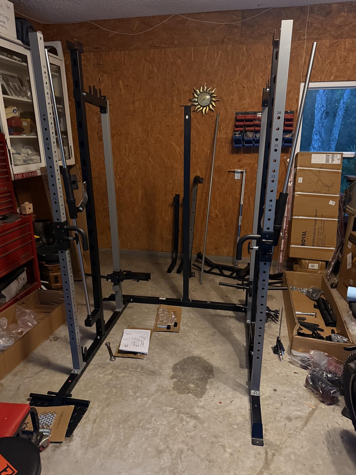 SunHome Smith Machine, Multifunctional Power Cage Rack with Smith Bar and Cable Pulley System, and LAT Pull Down Machine for Home Gym customer photo 1