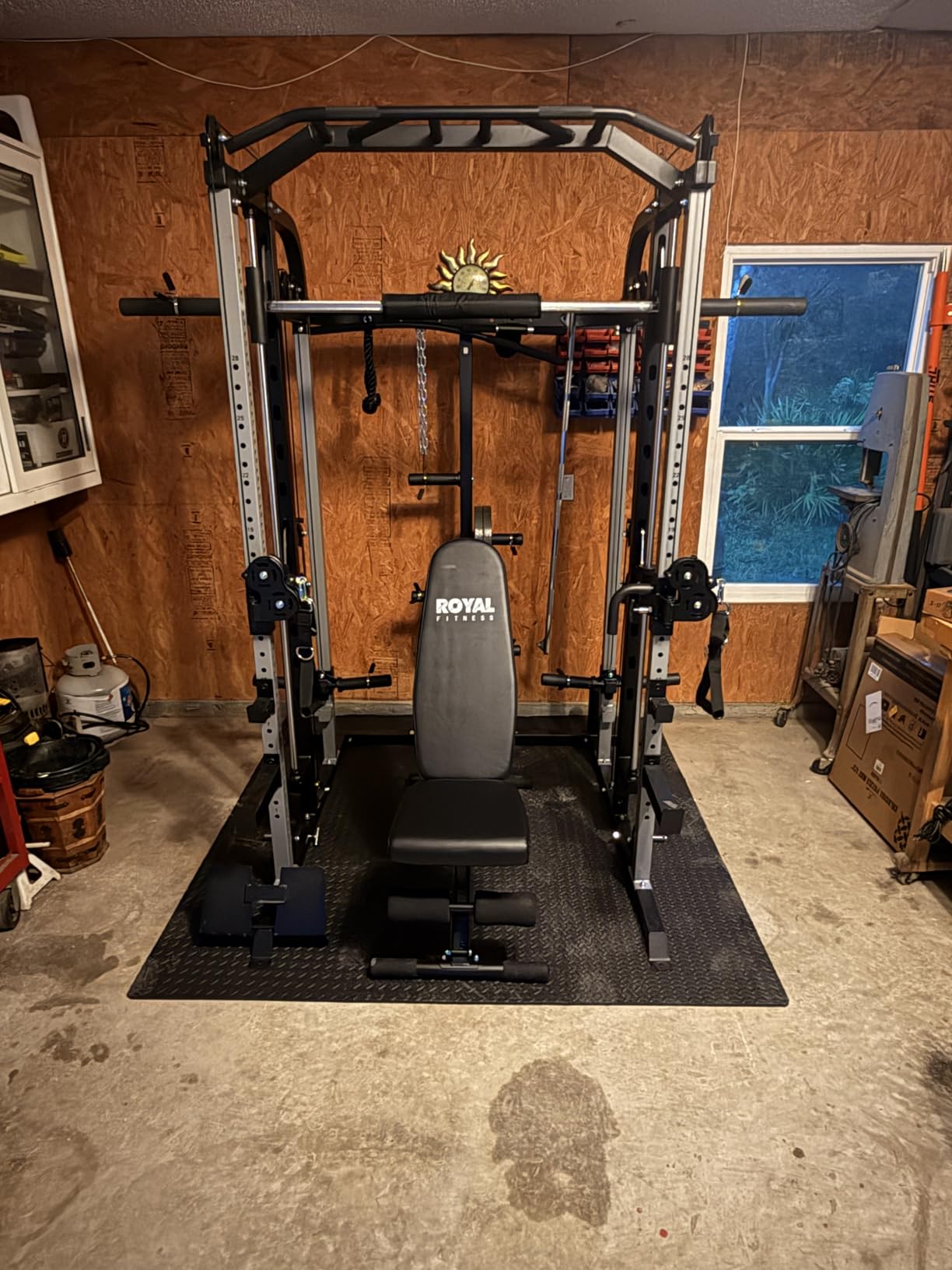 SunHome Smith Machine, Multifunctional Power Cage Rack with Smith Bar and Cable Pulley System, and LAT Pull Down Machine for Home Gym customer photo 2