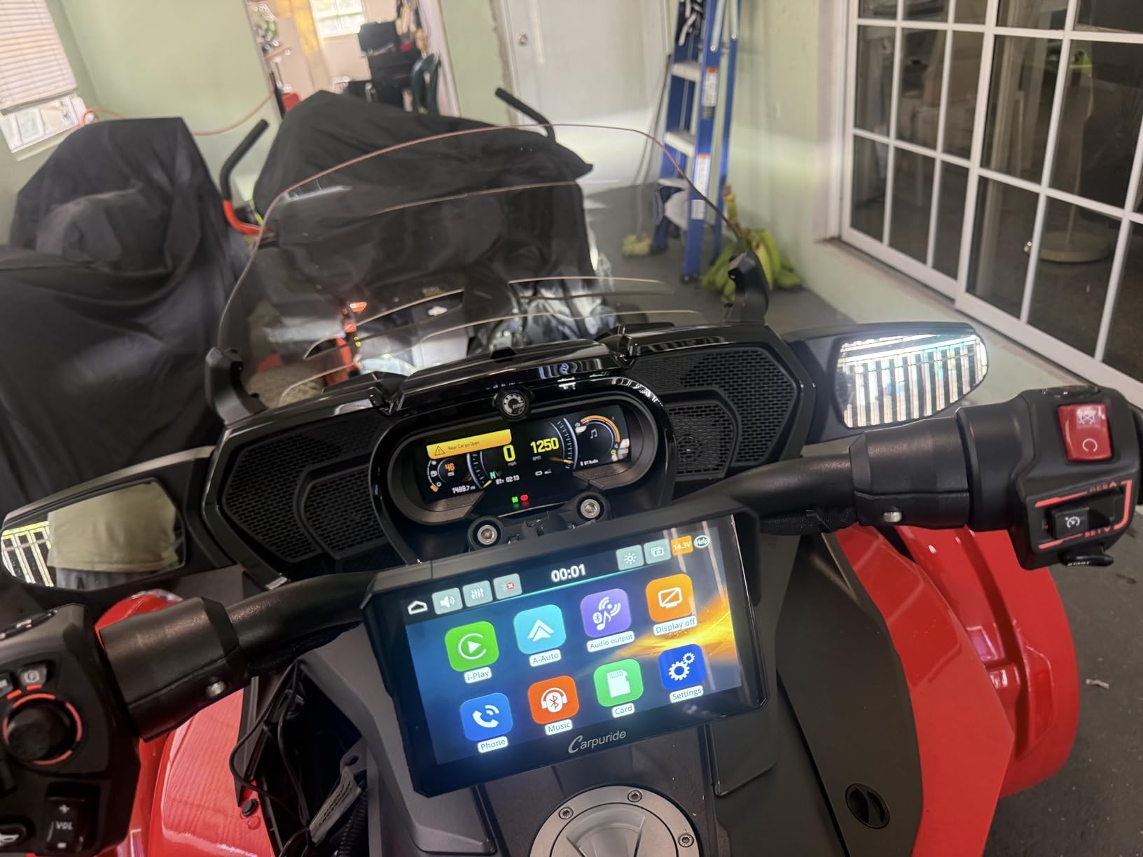 Carpuride W702 for Motorcycle, 7 inch Waterproof Touchscreen, Portable Apple Carplay/Android Auto GPS Navigation for Motorbike, Support Dual Bluetooth, Car GPS, Siri, Google Assistant, TF-64G customer photo 2